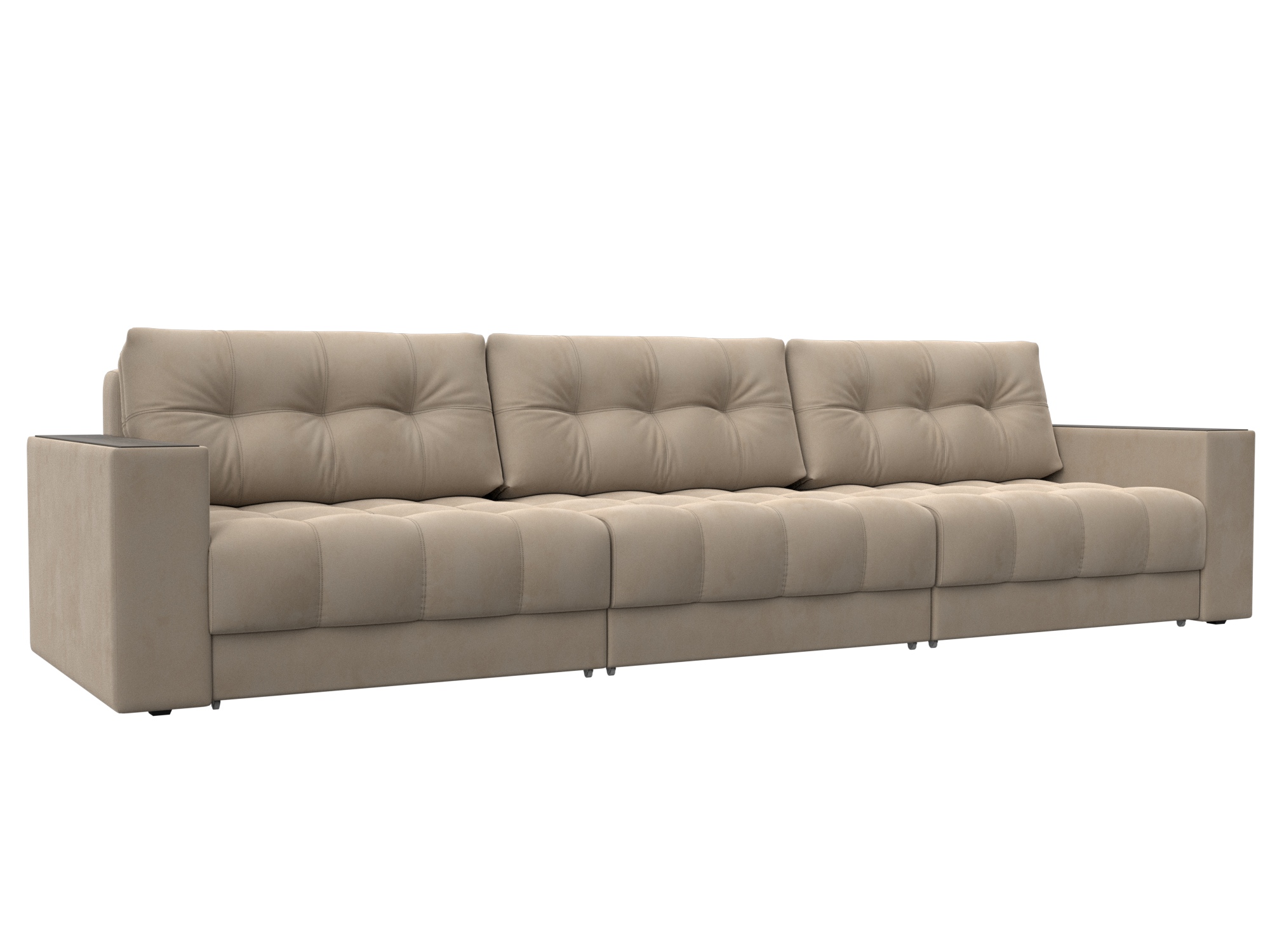 Диван прямой с декором Лига-049 НПБ Лонг (seven 729 бежевый)