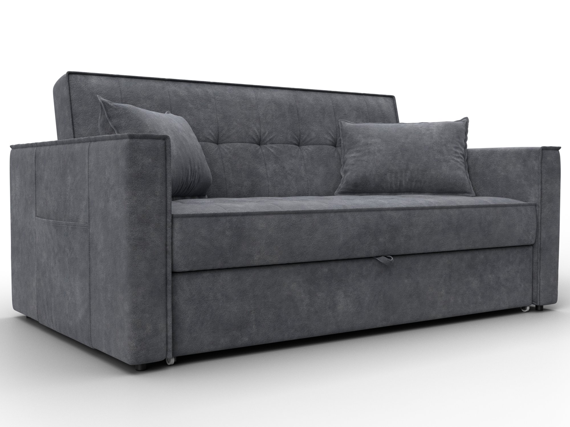 Диван прямой Лига-104 (140) (brut 16 темно-серый)