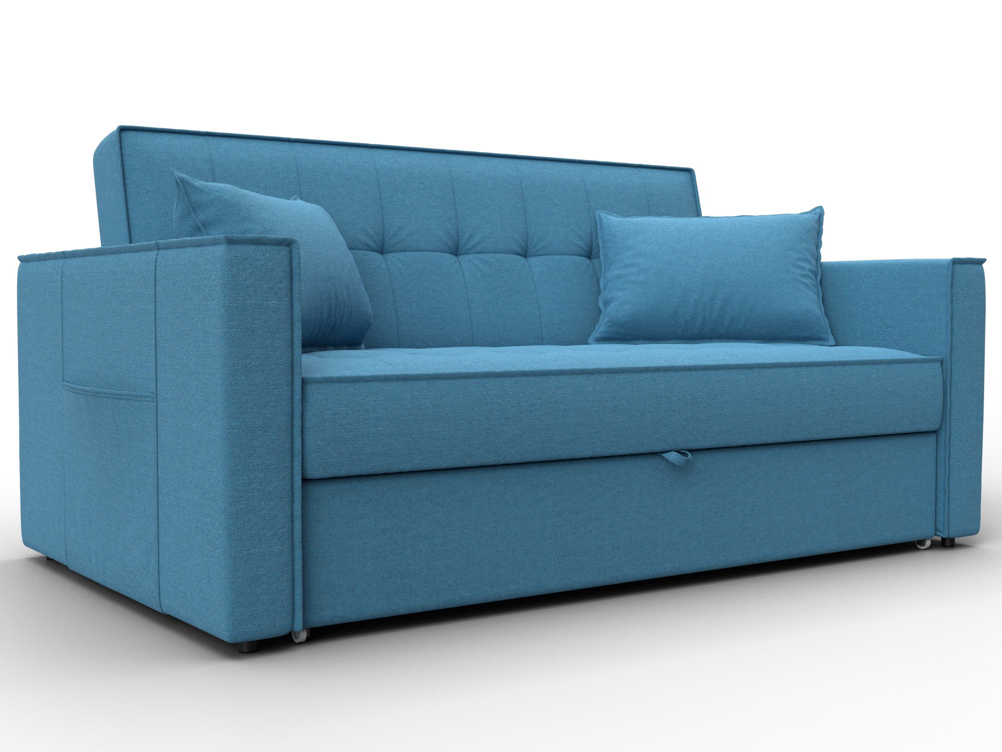 Диван прямой Лига-104 (140) (амур 10 голубой)