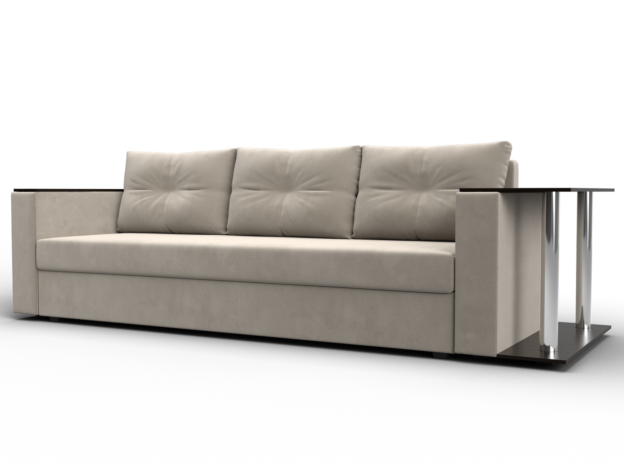 Диван прямой Атланта со столом справа (бежевый)