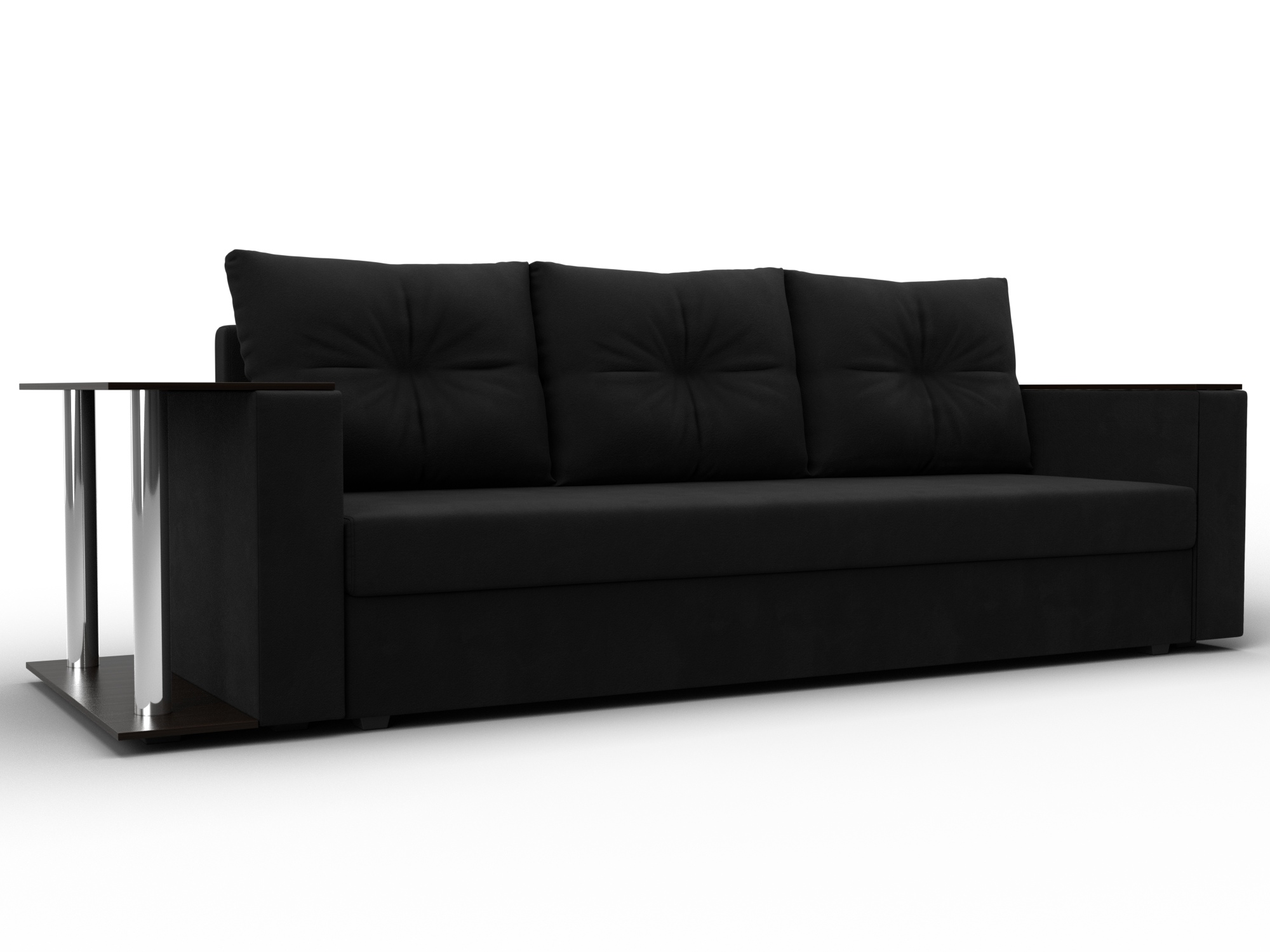 Диван прямой Атланта со столом слева (черный)