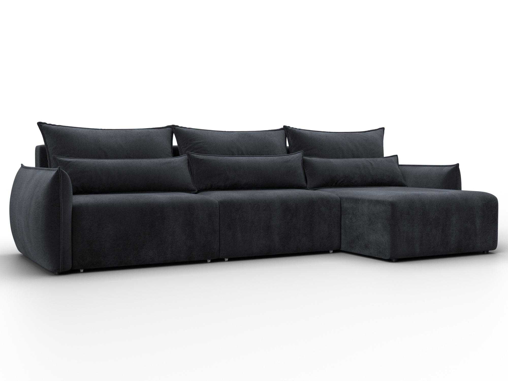 Диван угловой Лига-051 НПБ Лонг угол универсальный (tower 11 темно-серый)