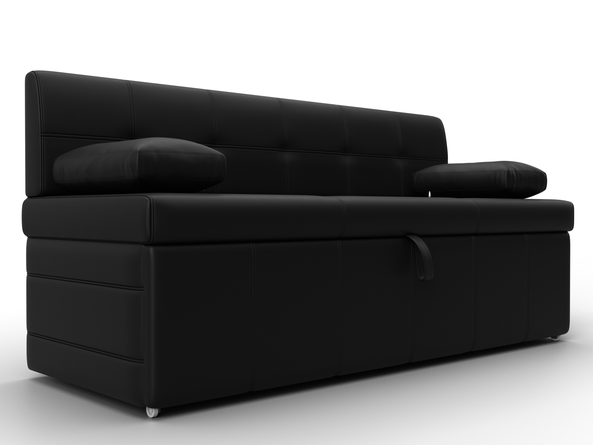 Диван кухонный прямой Лео (черный)