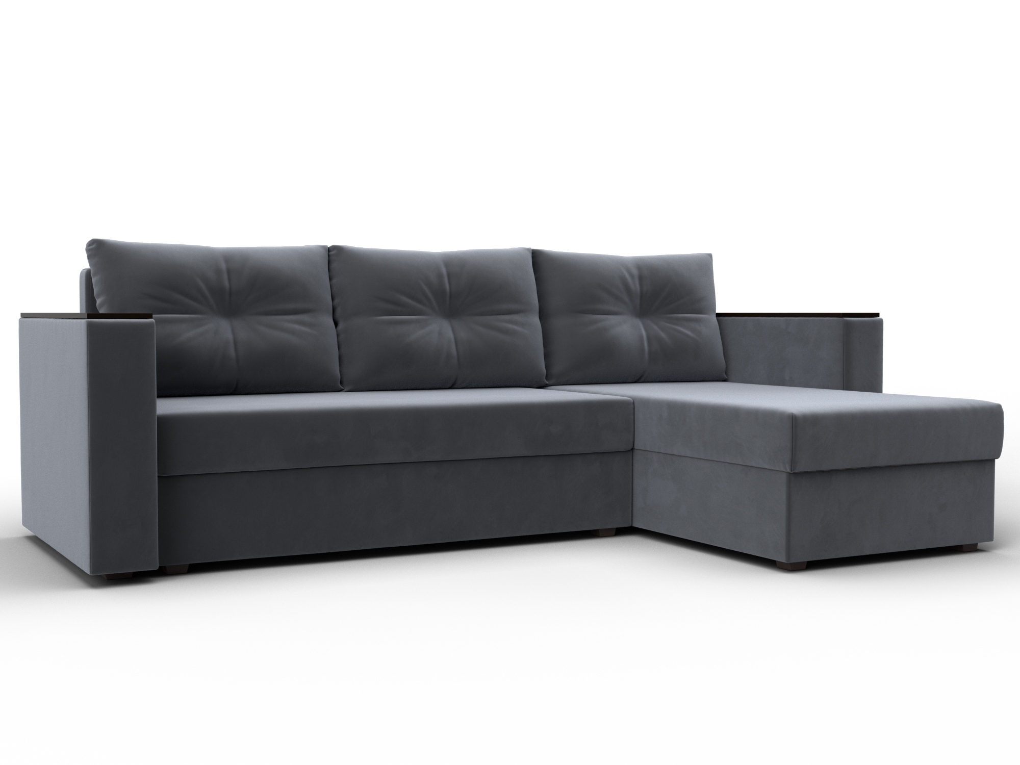 Диван угловой Атланта без стола универсальный угол (seven 17 серый)