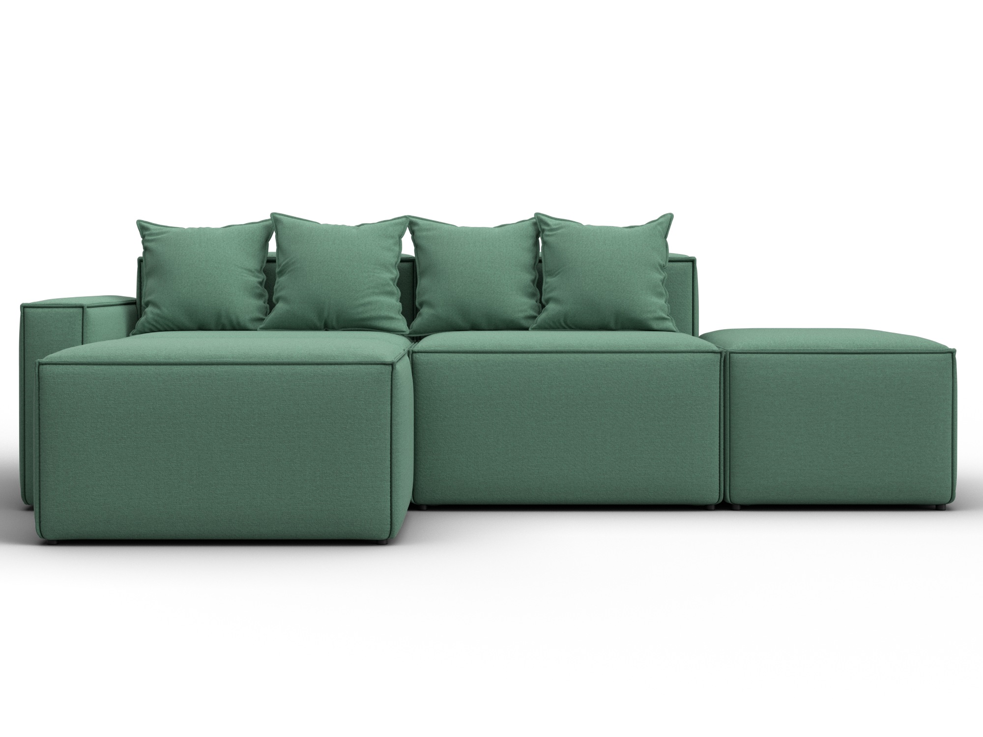 Диван угловой модульный Лига-063 угол левый (амур 11 зеленый)