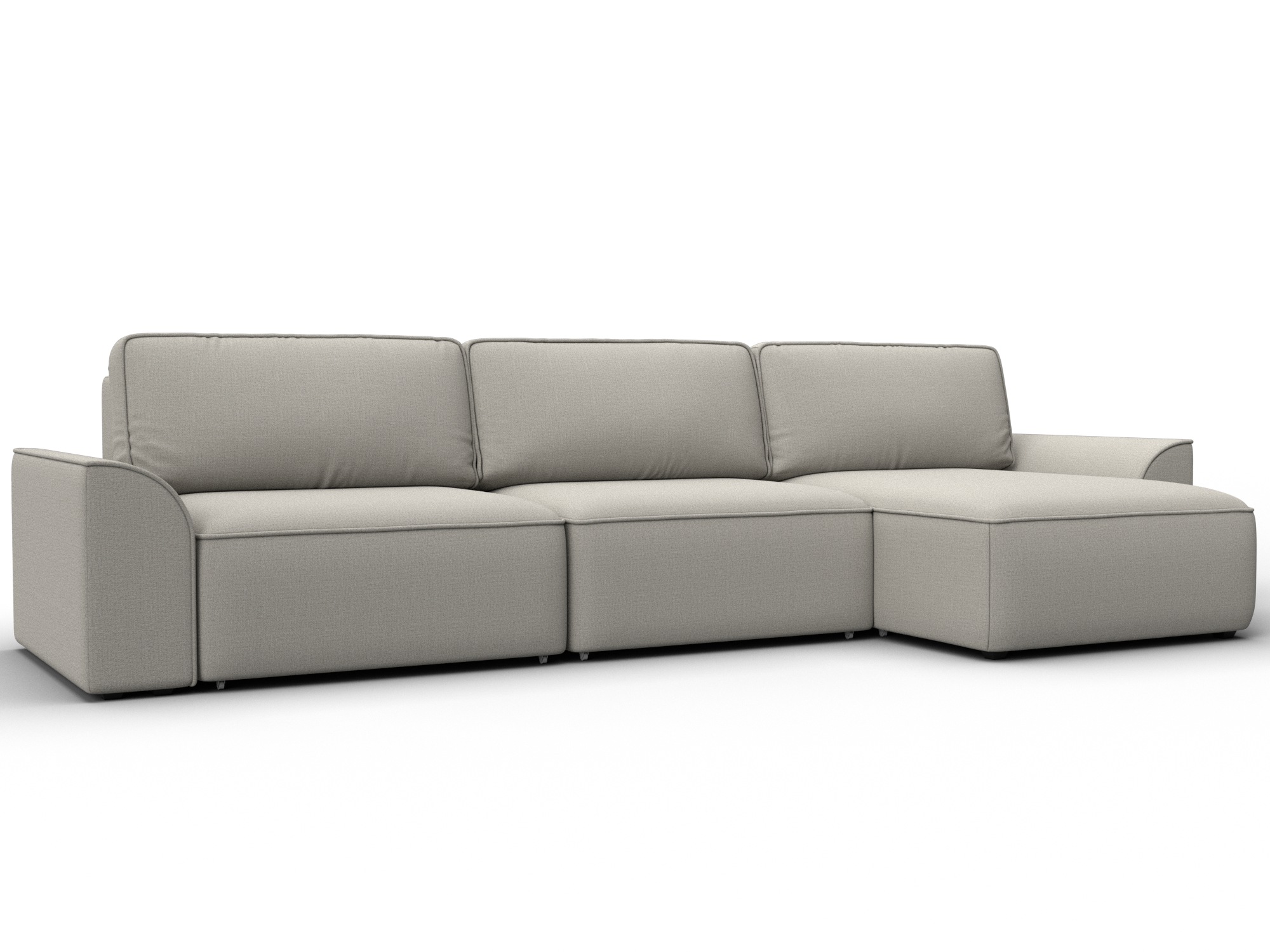 Диван угловой Лига-048 НПБ лонг (амур 02 бежевый)