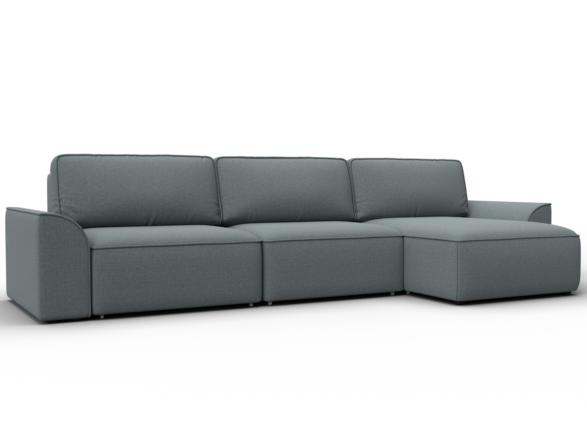 Диван угловой Лига-048 НПБ лонг (амур 07 серый)