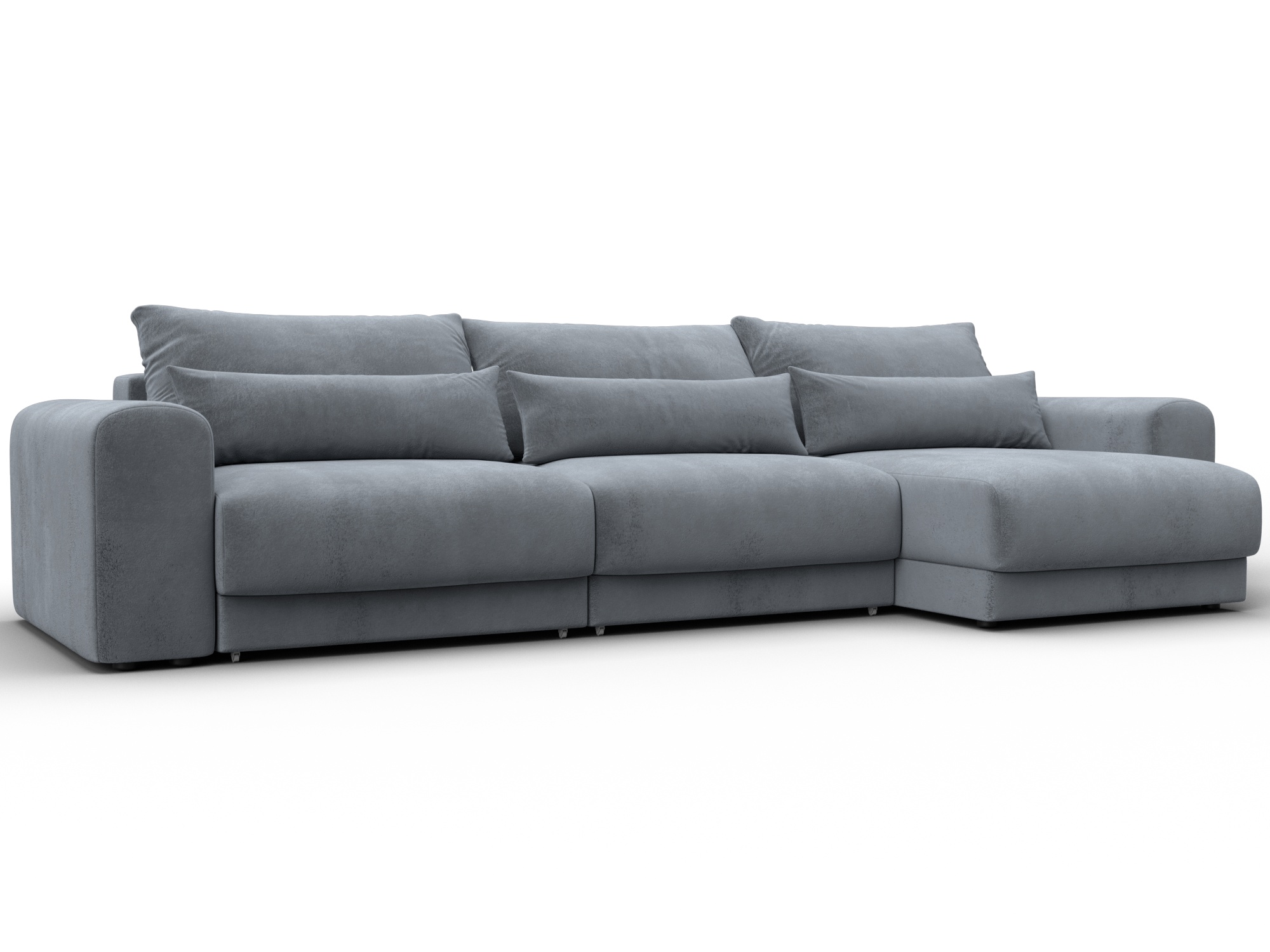 Диван угловой Лига-056 НПБ Лонг угол универсальный (tower 10 серый)