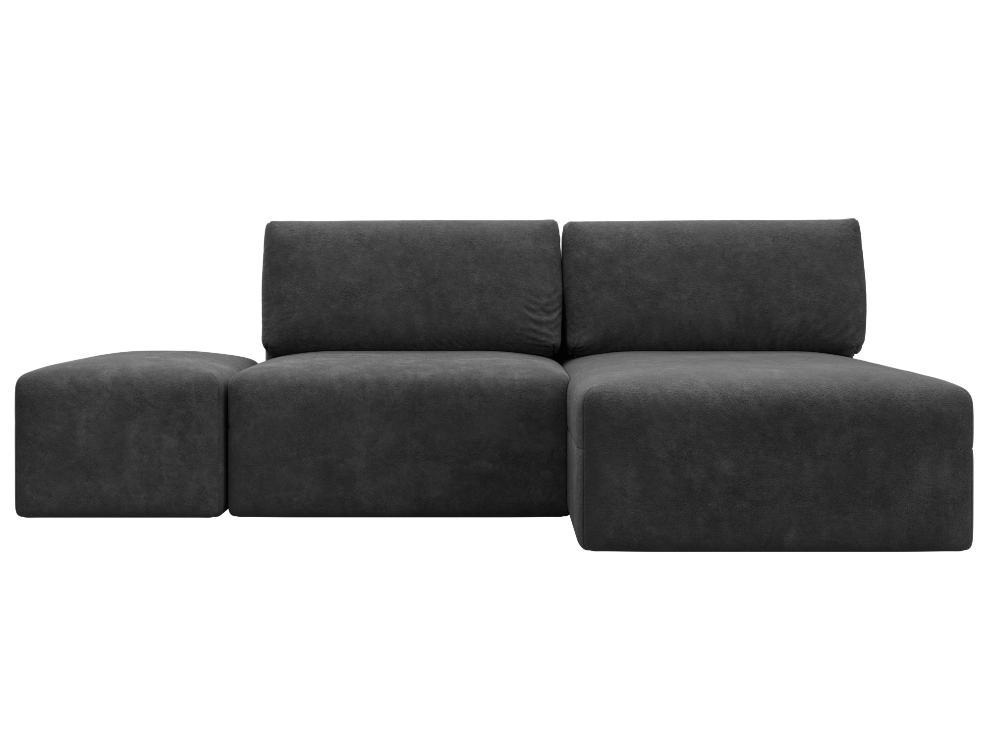 Диван угловой модульный с пуфом Лига-060 НПБ угол универсальный (brut 16 темно-серый)