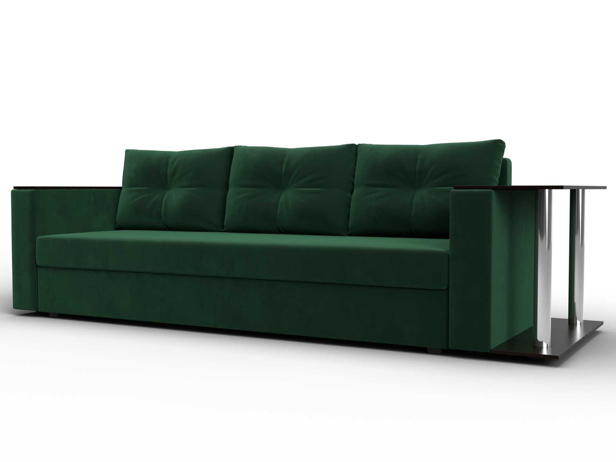 Диван прямой Атланта со столом справа (seven 626 зеленый)