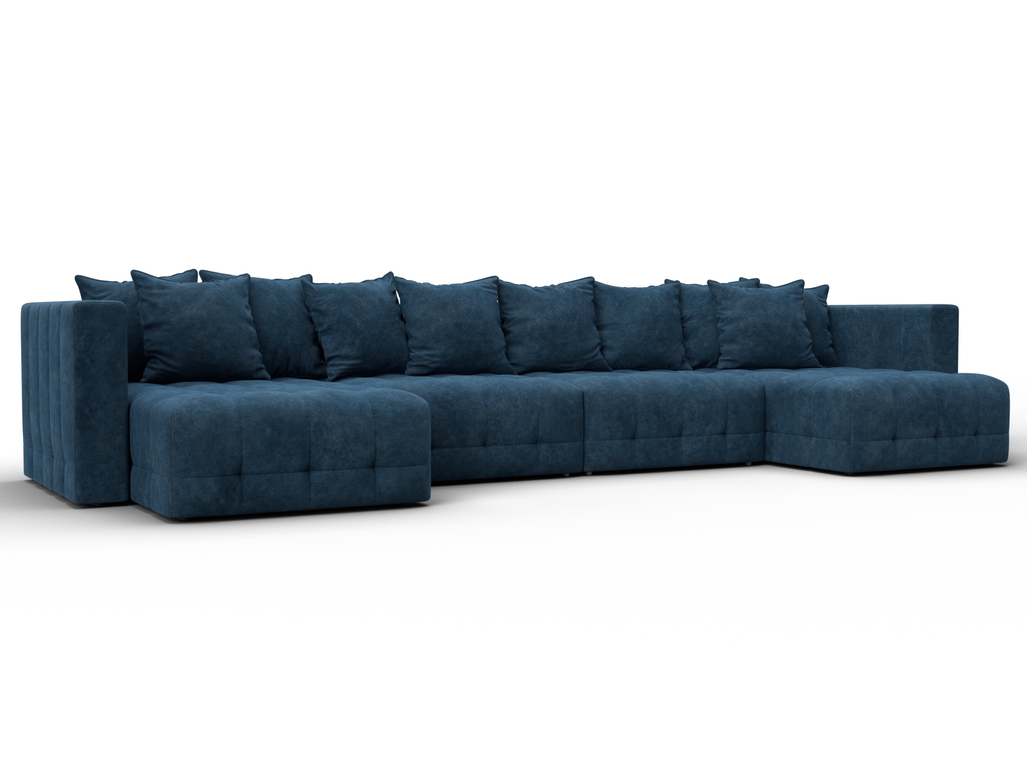 Диван П-образный Лига-052 НПБ Лонг (brut 11 синий)