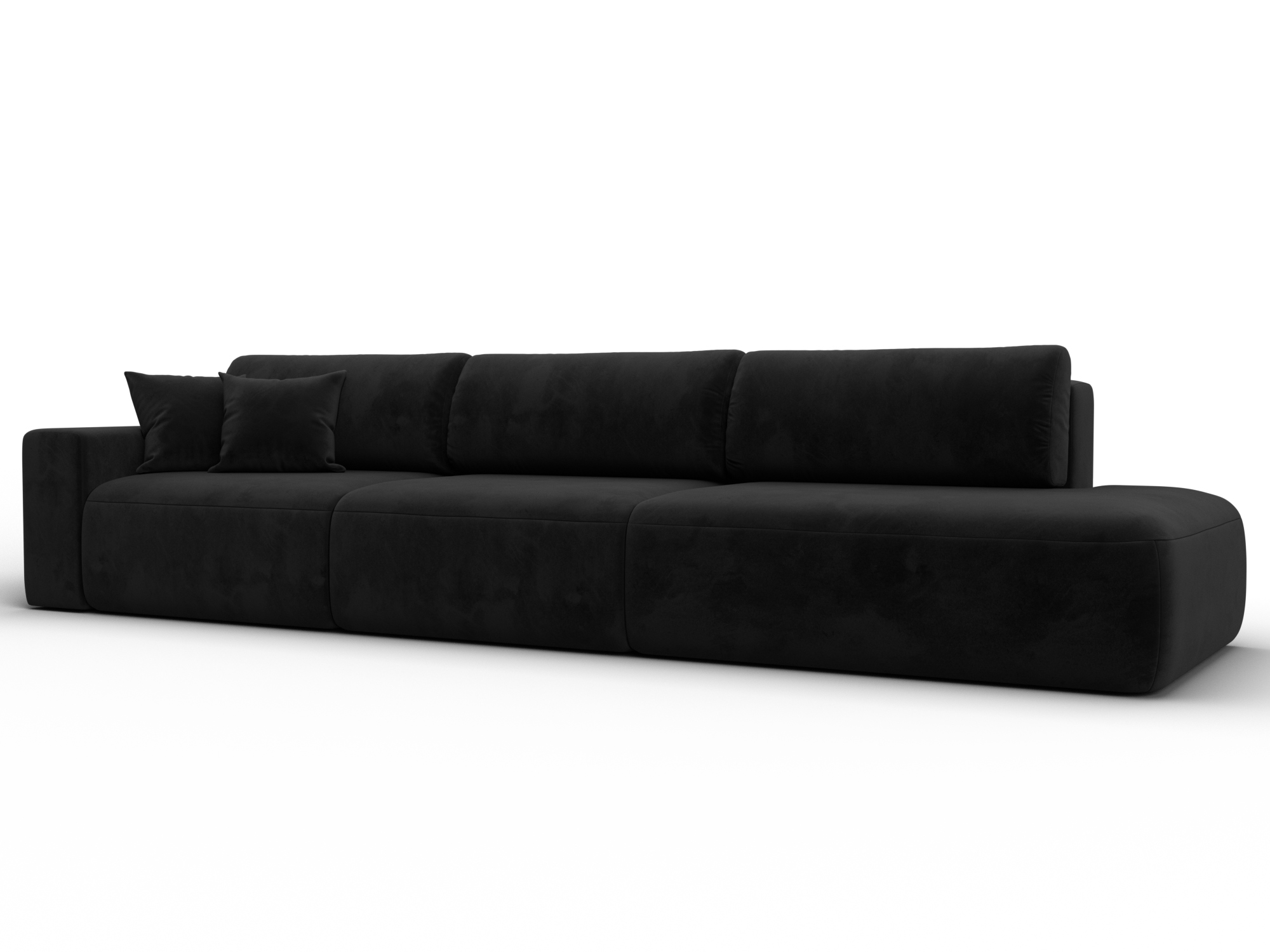 Диван прямой Лига-036 НПБ Модерн Лонг подлокотник слева (seven 35 черный)