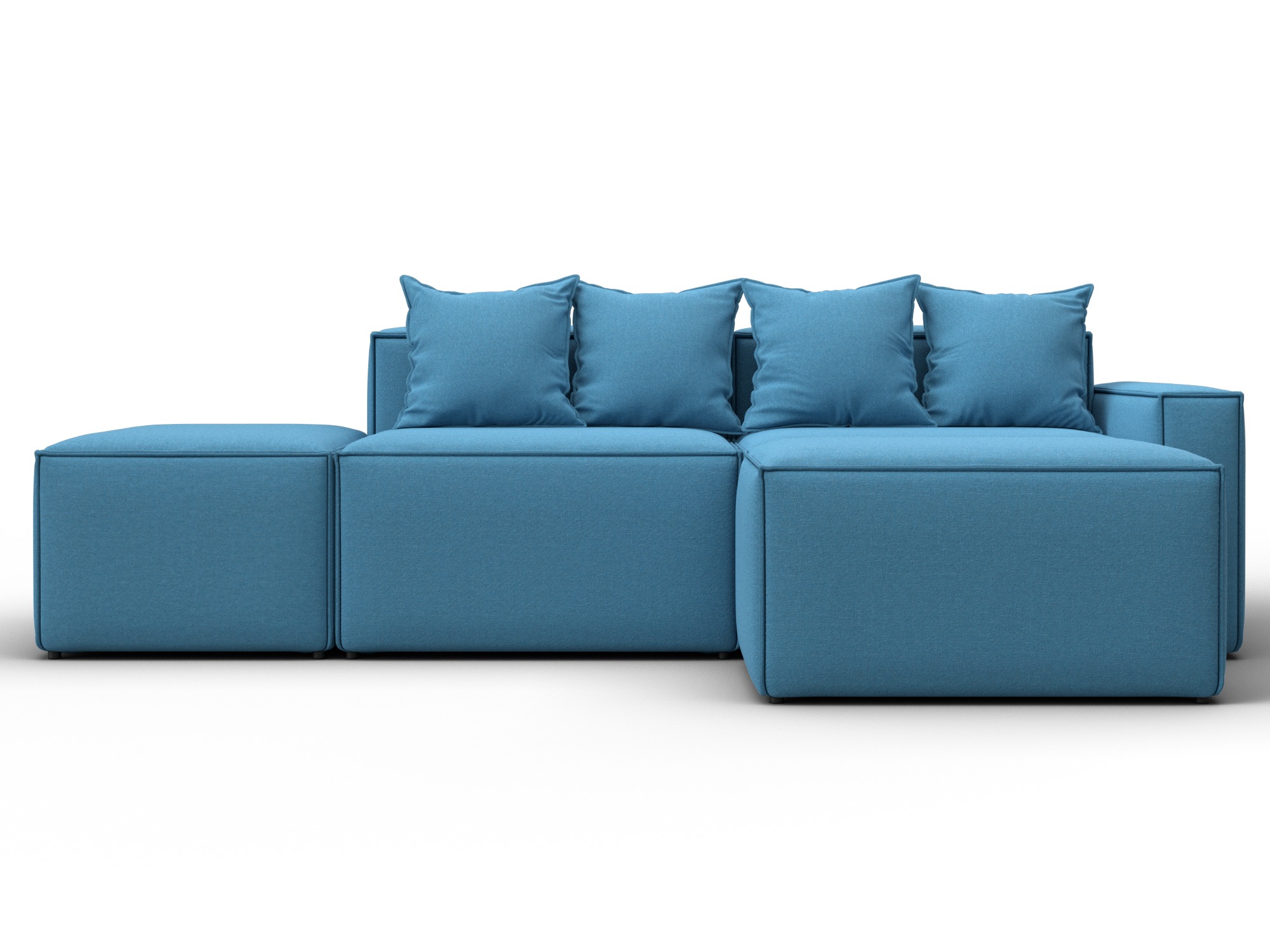 Диван угловой модульный Лига-063 угол правый (амур 10 голубой)