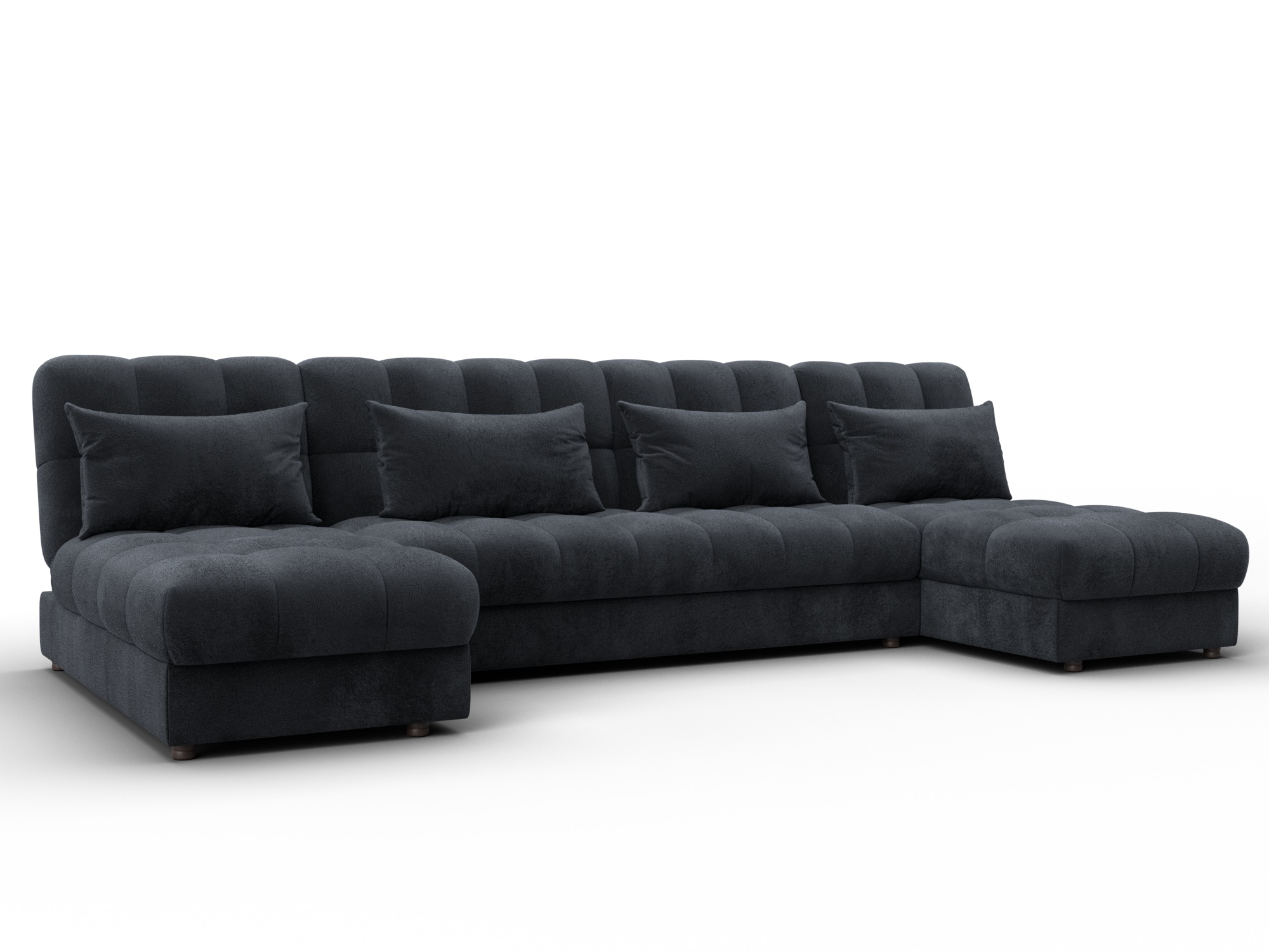 Диван П-образный Лига-116 НПБ (tower 11 темно-серый)