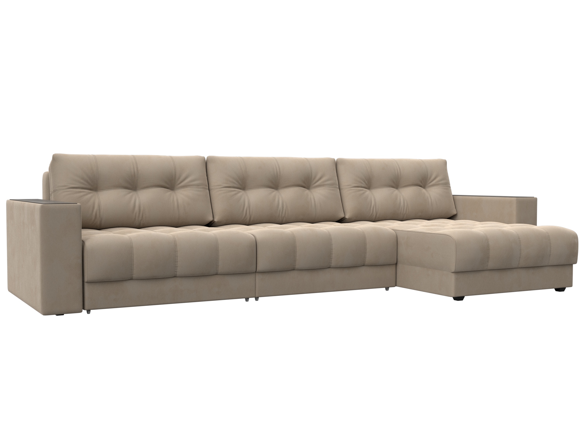 Диван угловой с декором Лига-049 НПБ Лонг (seven 729 бежевый) Диван угловой с декором Лига-049 НПБ Лонг (seven 729 бежевый)