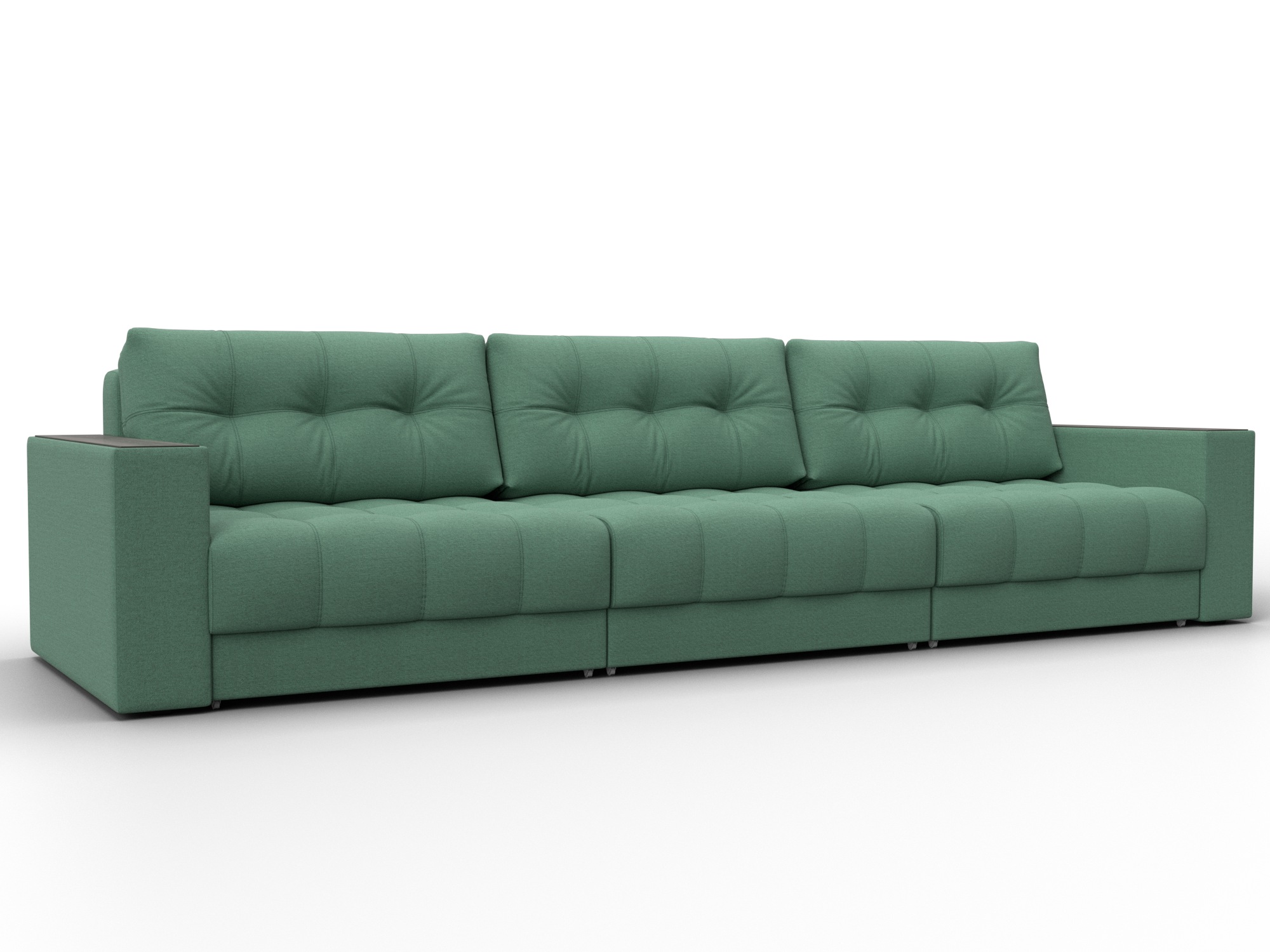 Диван прямой с декором Лига-049 НПБ Лонг (амур 11 зеленый)