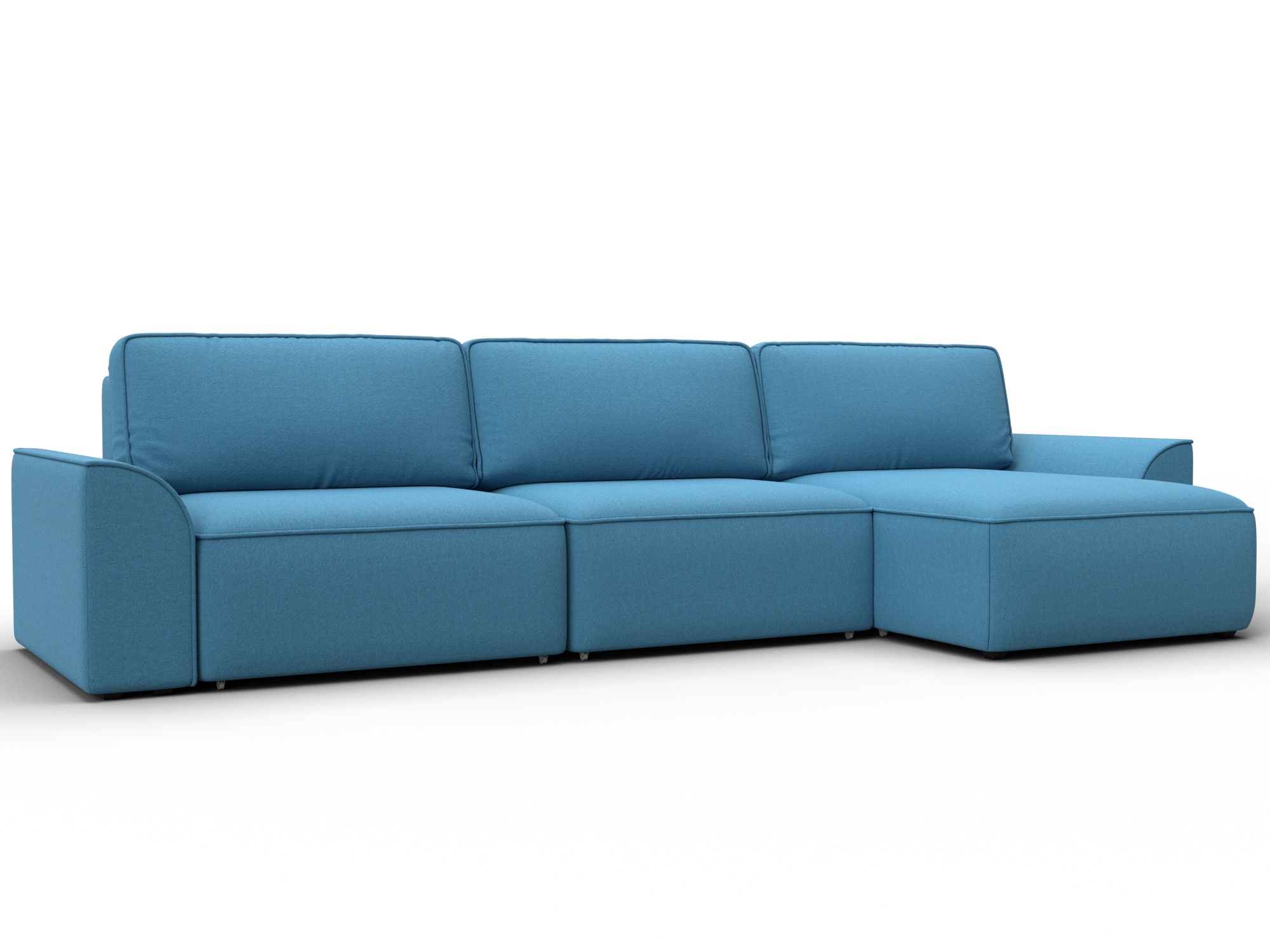 Диван угловой Лига-048 НПБ лонг (амур 10 голубой)