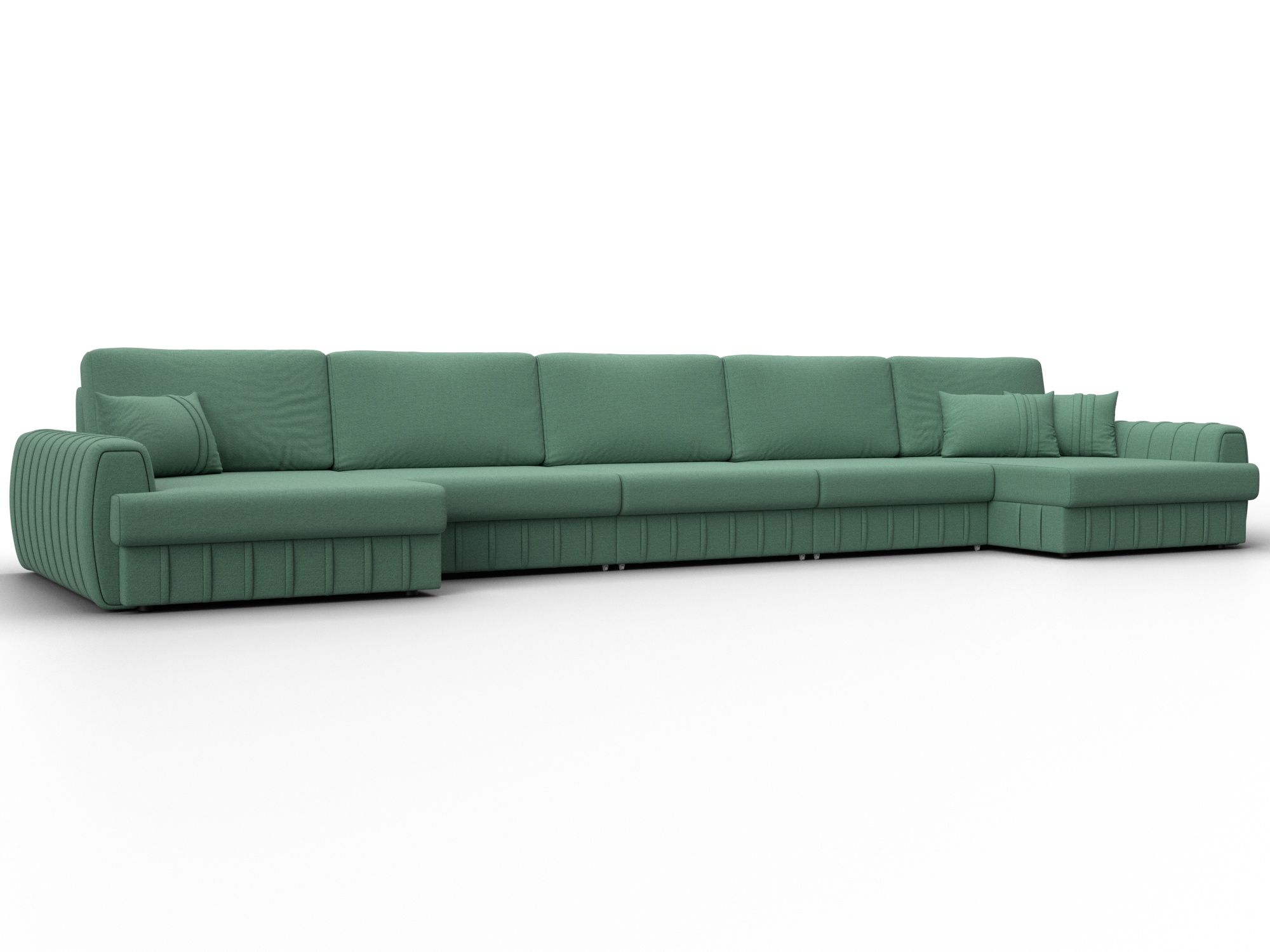 Диван П-образный Лига-057 НПБ МегаЛонг (амур 11 зеленый)