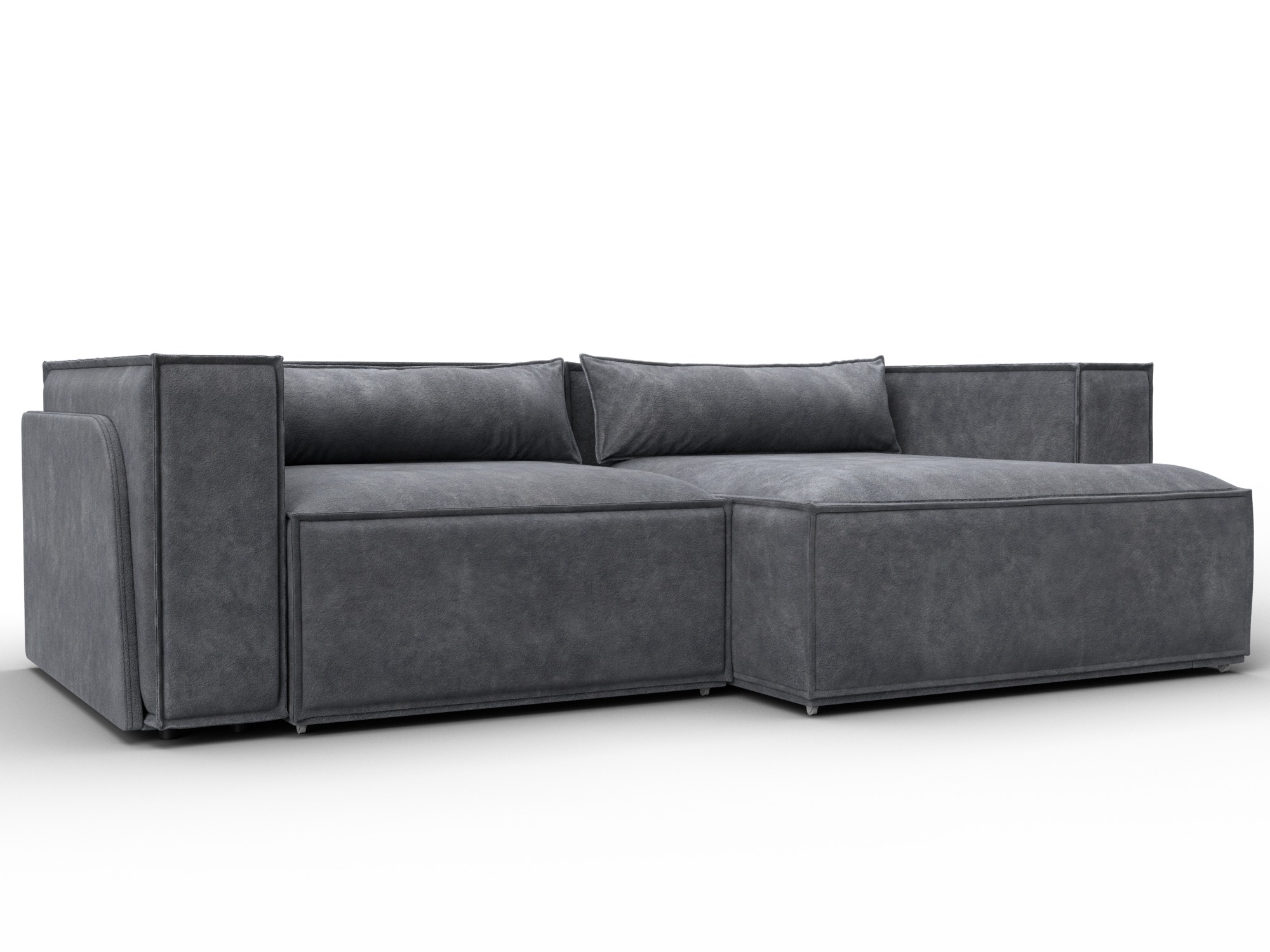 Диван угловой Лига-061 угол правый (brut 16 темно-серый)