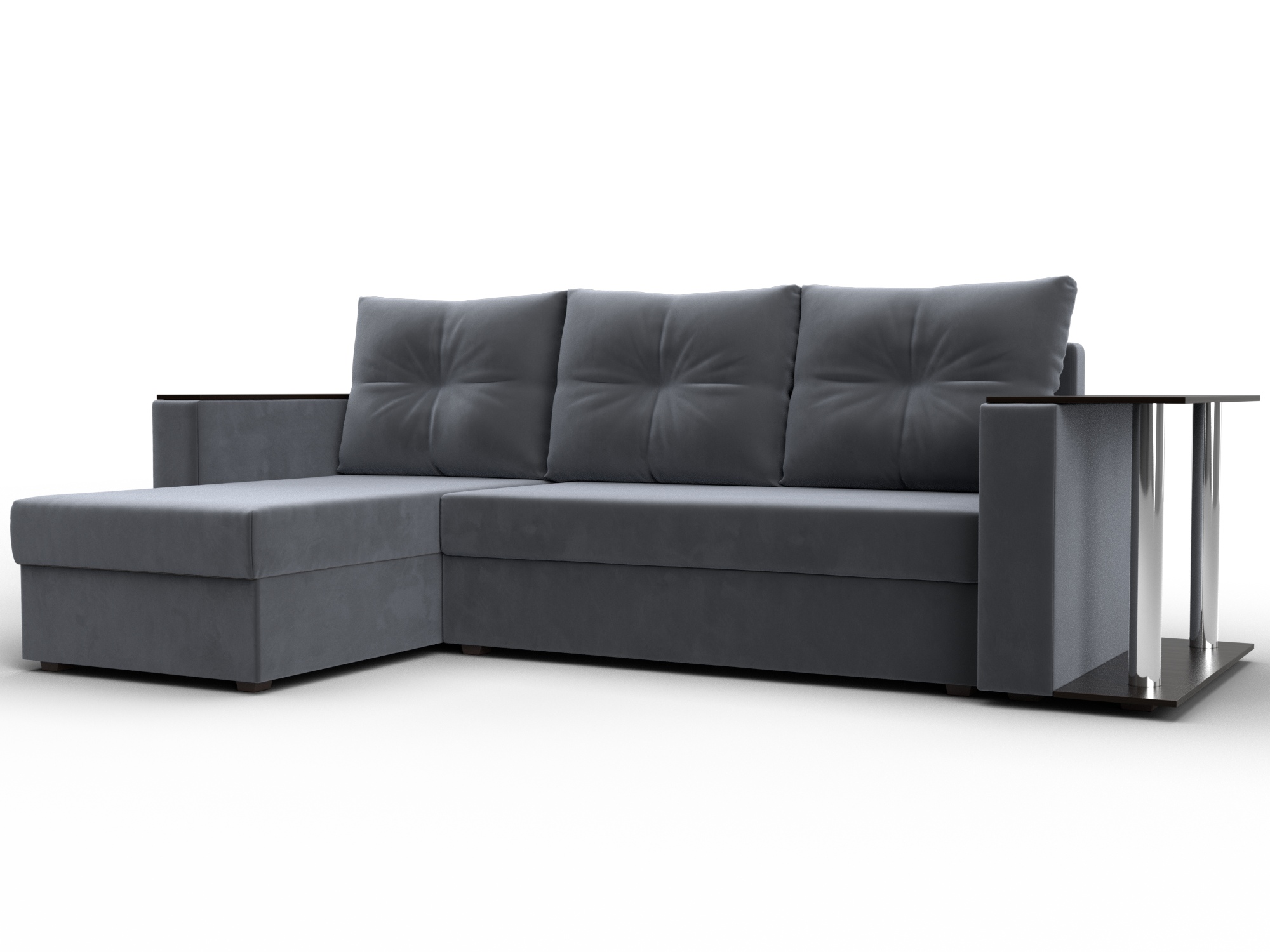 Диван угловой Атланта со столом левый угол (seven 17 серый)