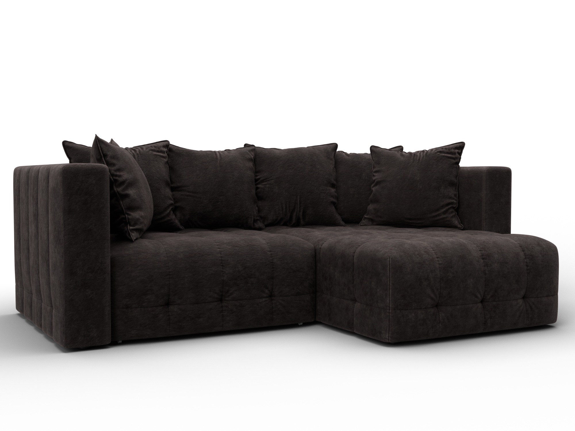 Диван угловой Лига-052 НПБ угол универсальный (brut 17 коричневый)