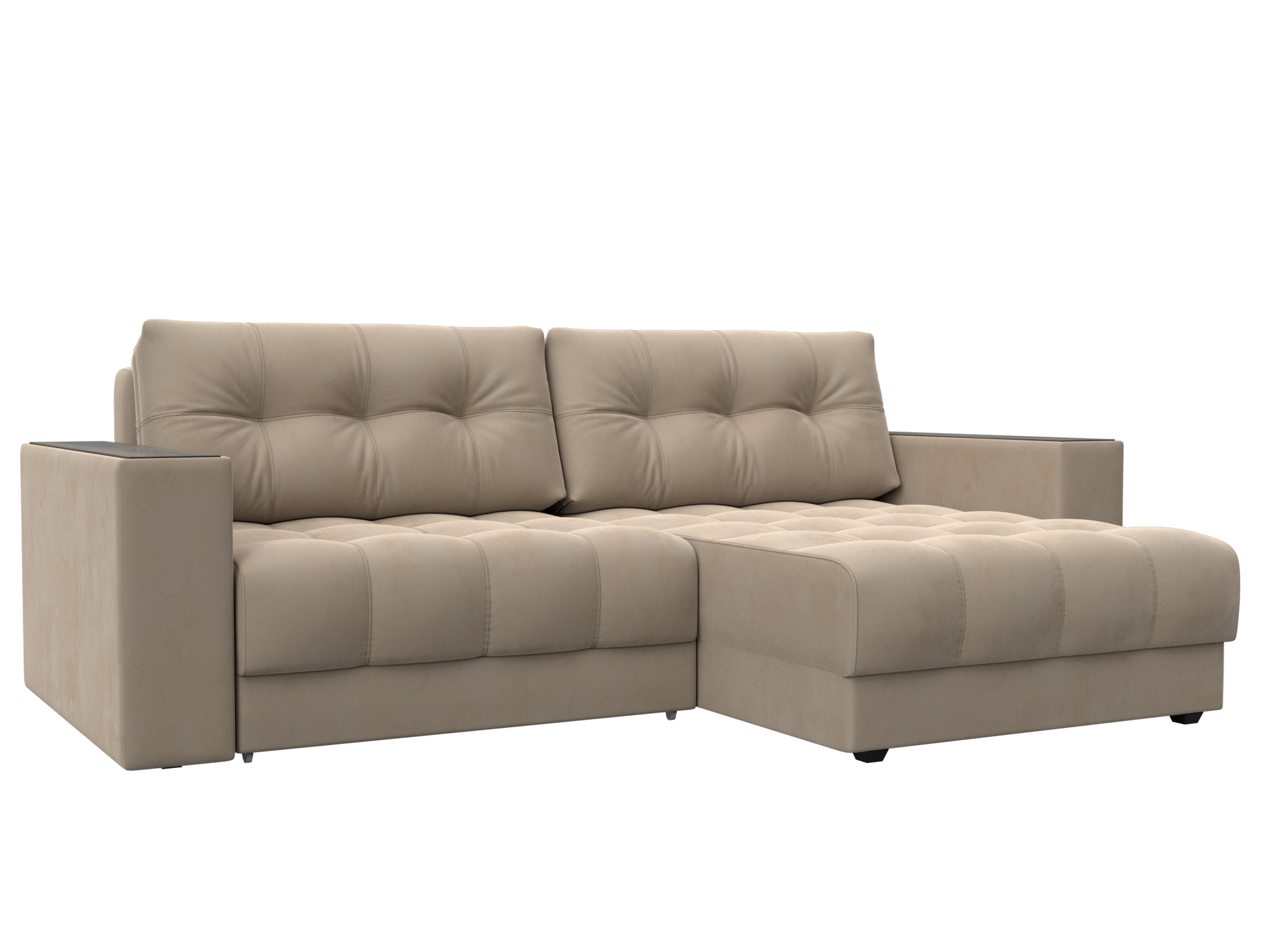 Диван угловой с декором Лига-049 НПБ (seven 729 бежевый) Диван угловой с декором Лига-049 НПБ (seven 729 бежевый)