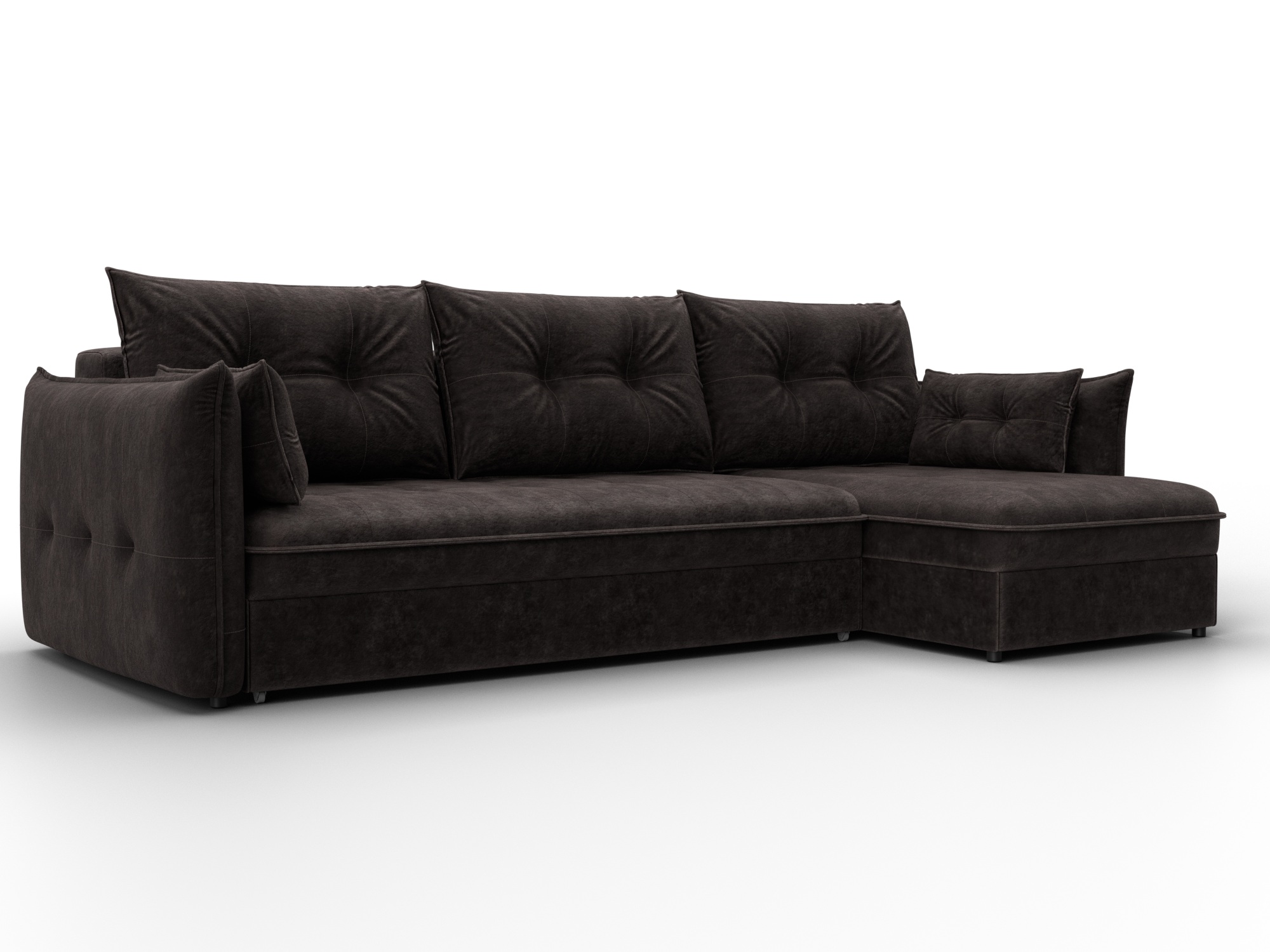 Диван угловой Лига-100 НПБ угол универсальный (brut 17 коричневый)