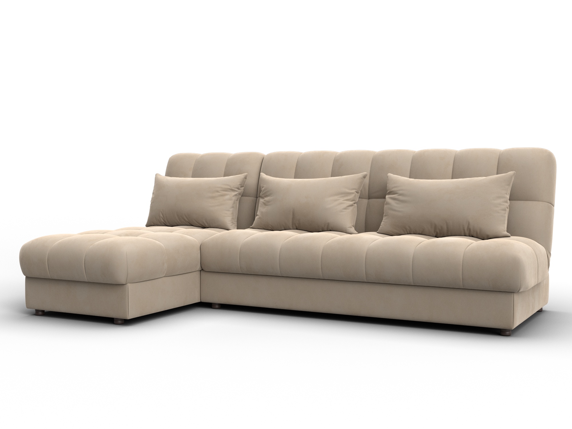 Диван угловой Лига-116 НПБ угол левый (seven 729 бежевый)