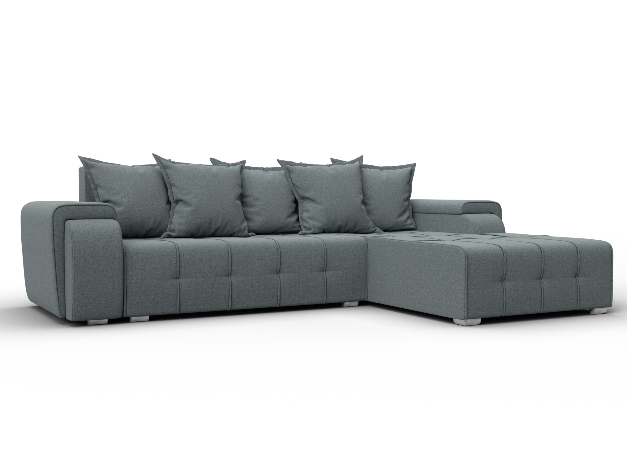 Диван угловой Лига-121 правый угол (амур 07 серый)