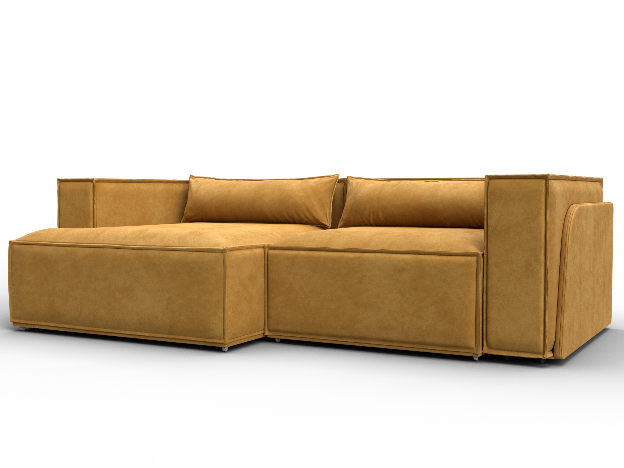 Диван угловой Лига-061 угол левый (brut 10 желтый)