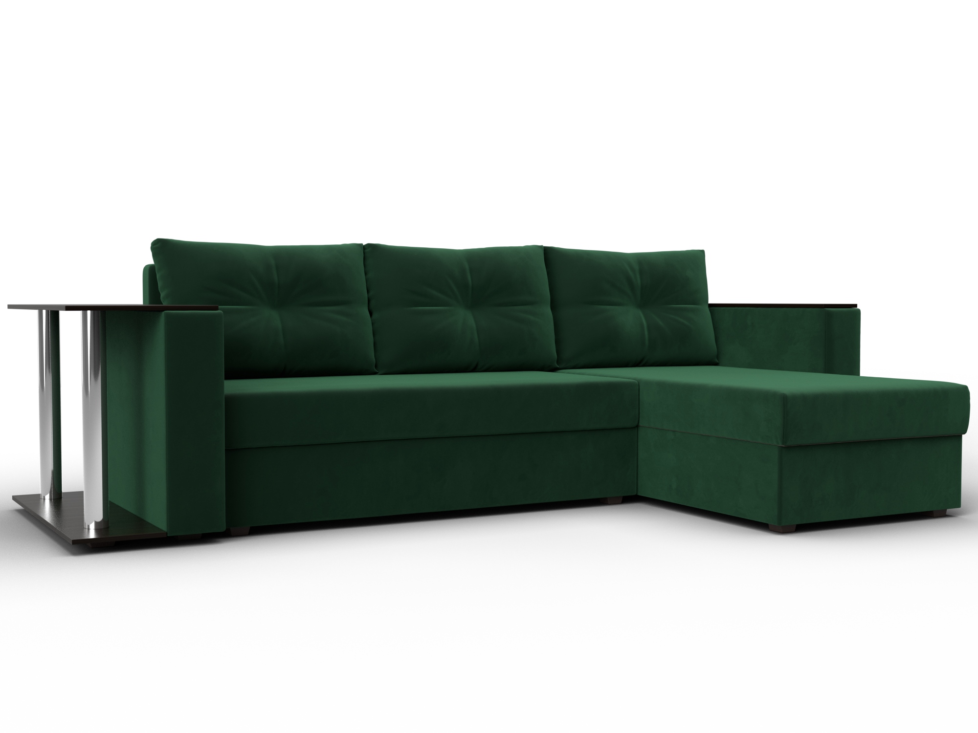 Диван угловой Атланта со столом правый угол (seven 626 зеленый)