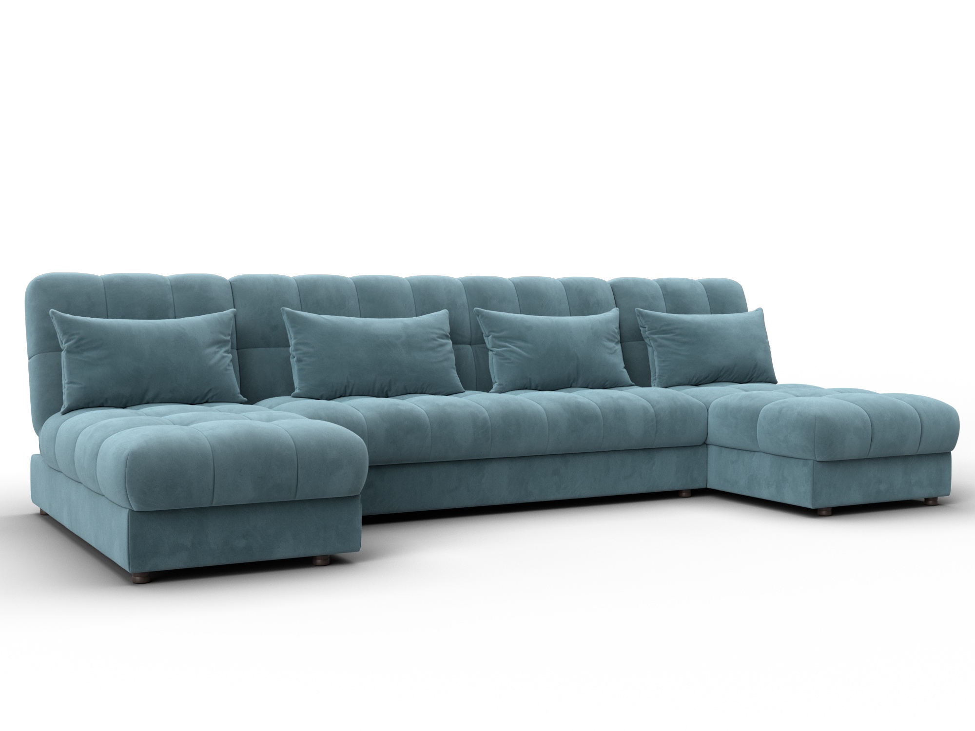 Диван П-образный Лига-116 НПБ (seven 113 бирюзовый)