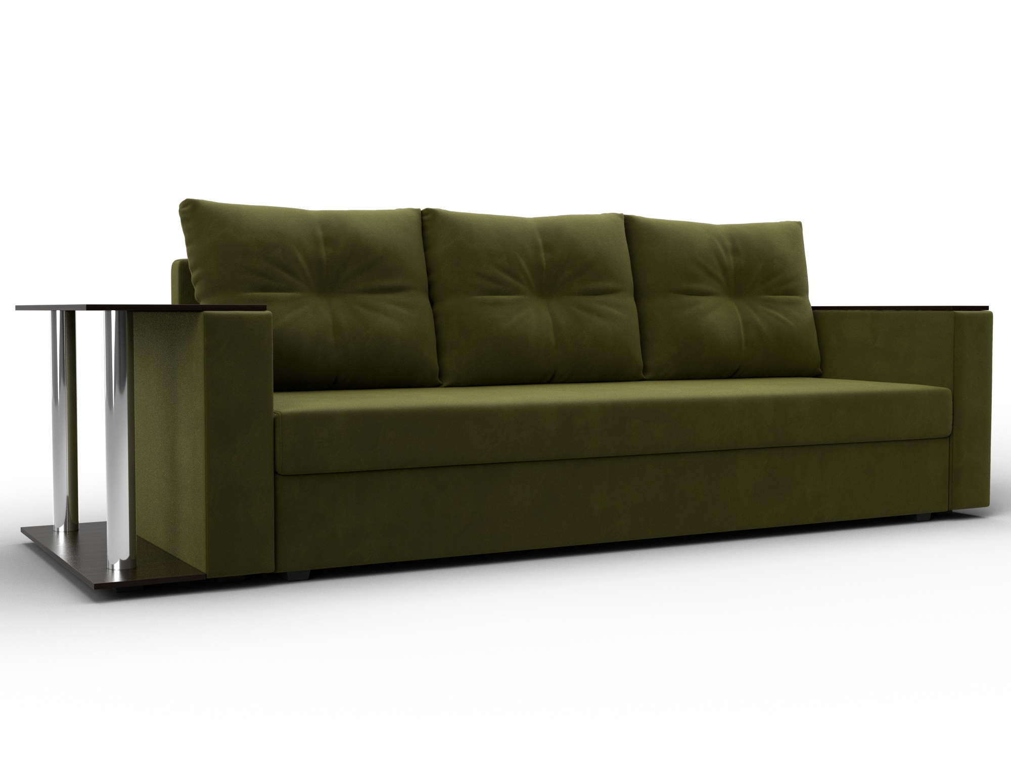 Диван прямой Атланта со столом слева (зеленый)