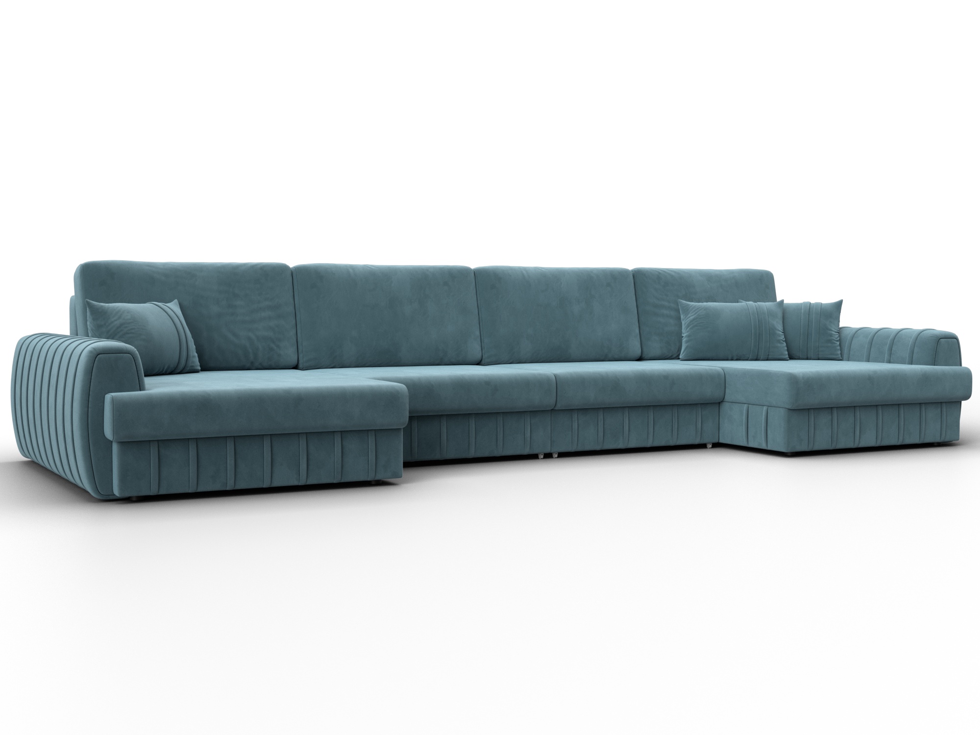 Диван П-образный Лига-057 НПБ Лонг (seven 113 бирюзовый)