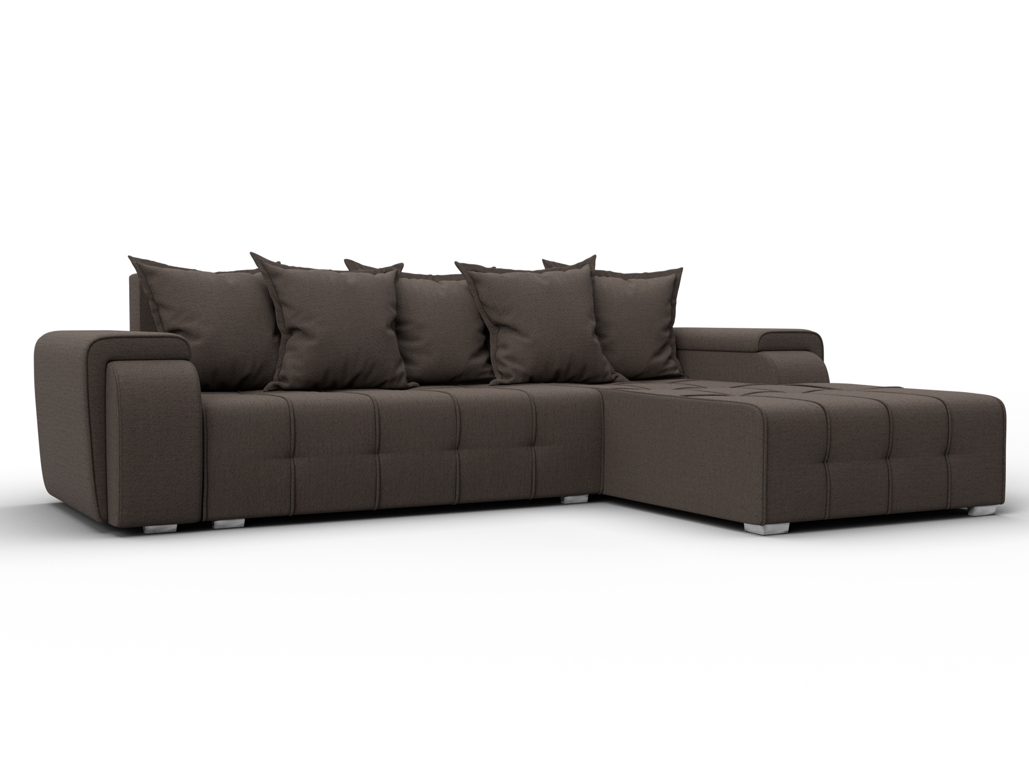 Диван угловой Лига-121 правый угол (амур 05 коричневый)