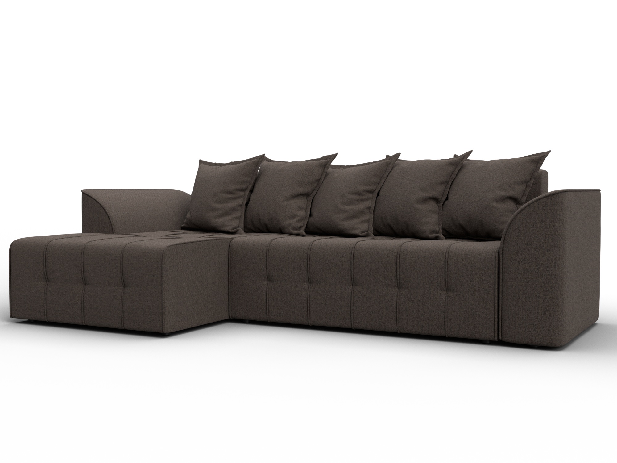 Диван угловой Лига-113 угол левый (амур 05 коричневый)