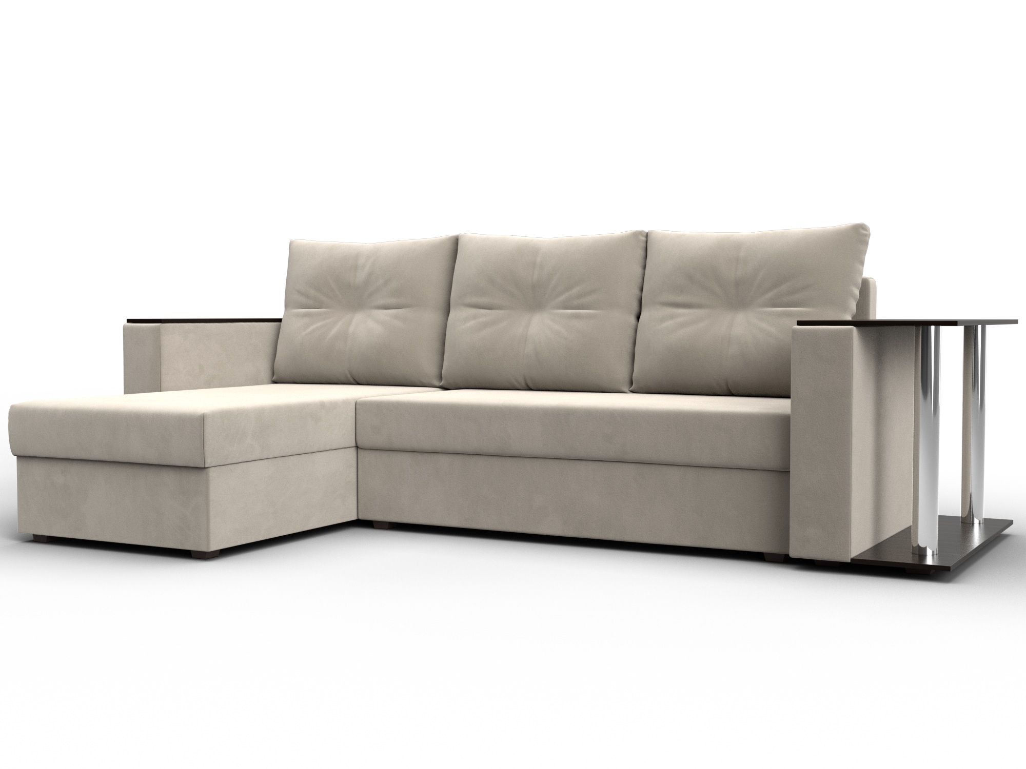 Диван угловой Атланта со столом левый угол (бежевый)