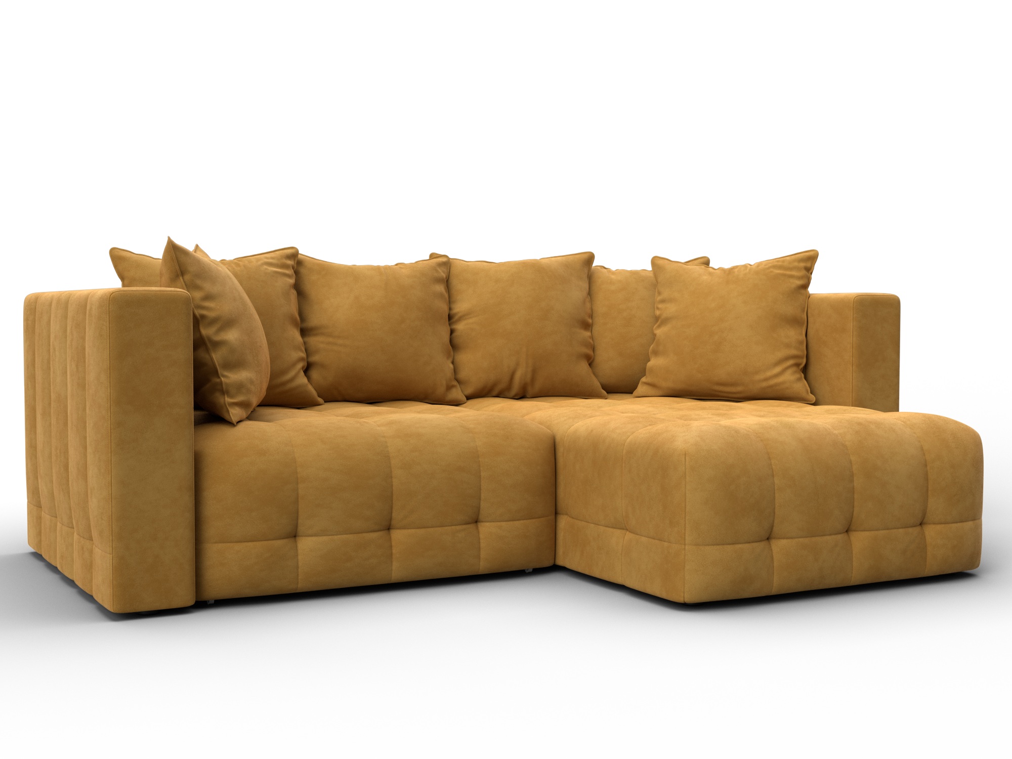 Диван угловой Лига-052 НПБ угол универсальный (brut 10 желтый)