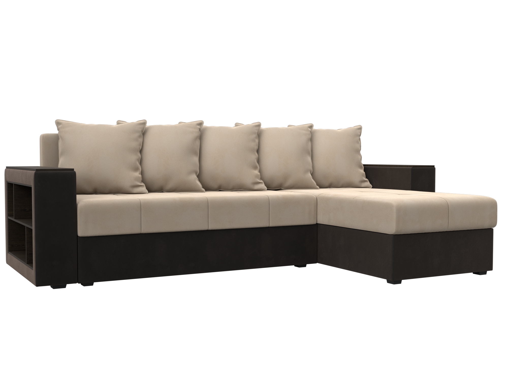 Диван угловой Дубай Лайт угол универсальный (бежевый;коричневый)