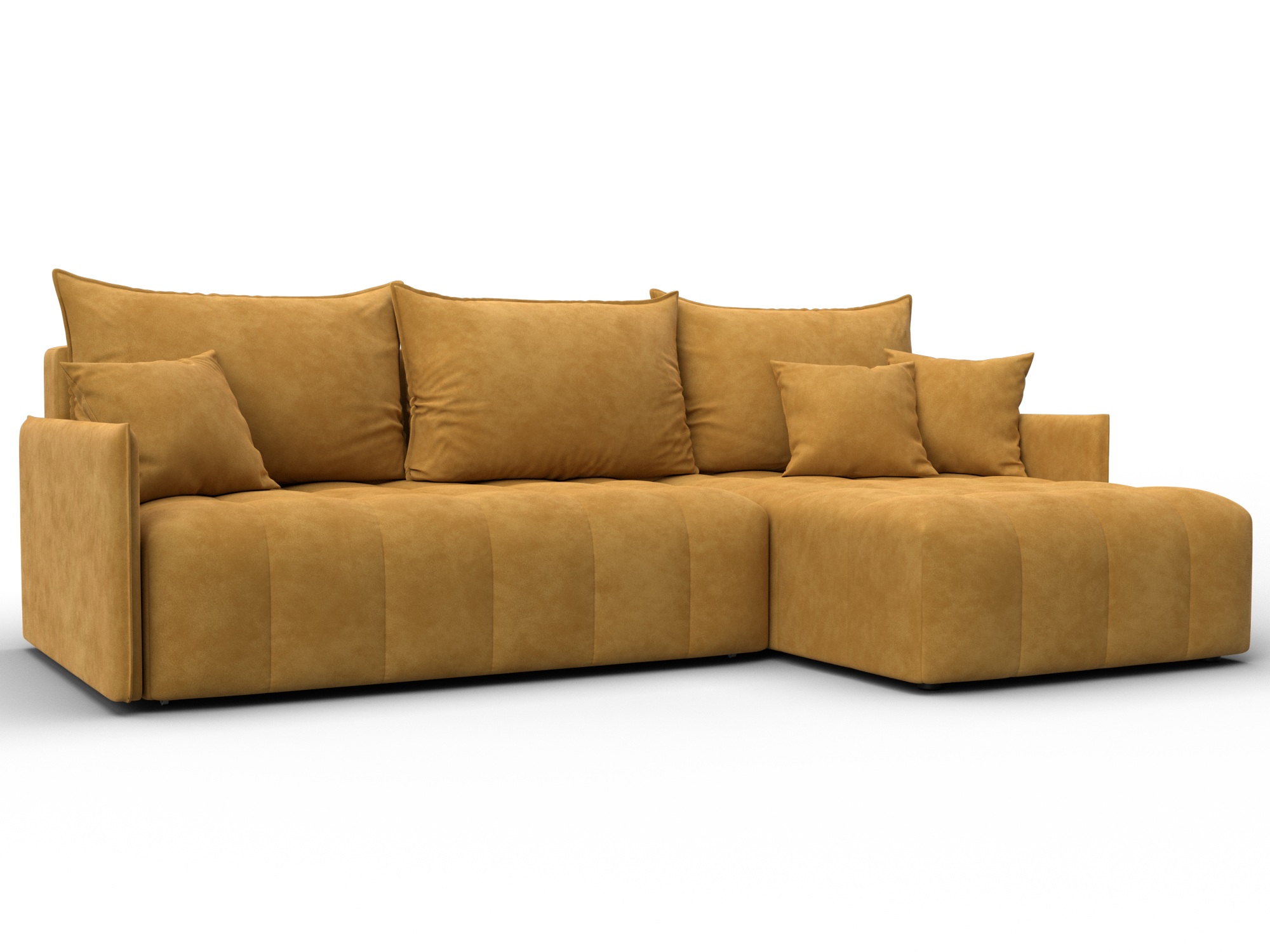 Диван угловой Лига-054 НПБ угол универсальный (brut 10 желтый)