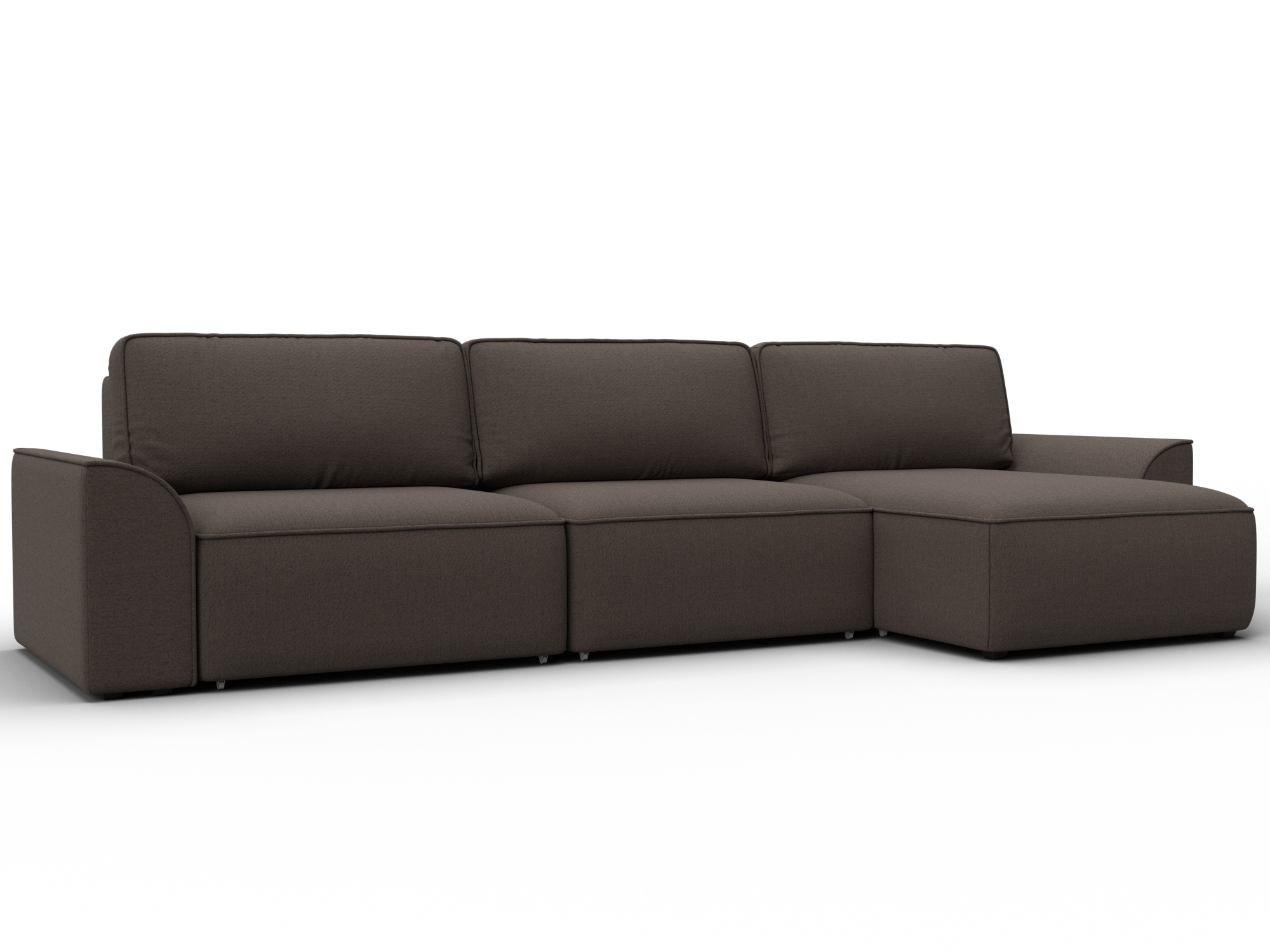 Диван угловой Лига-048 НПБ лонг (амур 05 коричневый)