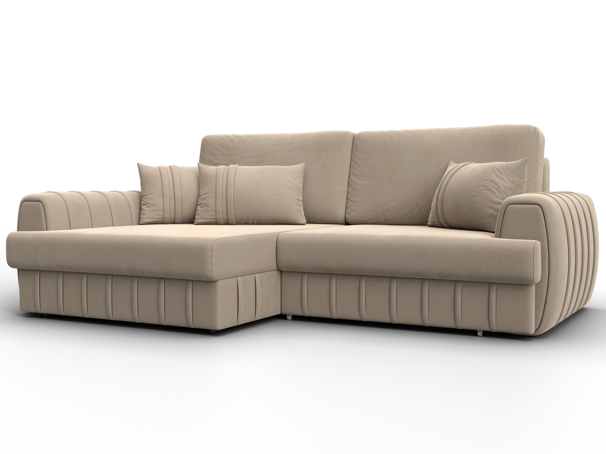 Диван угловой Лига-057 НПБ угол левый (seven 729 бежевый)