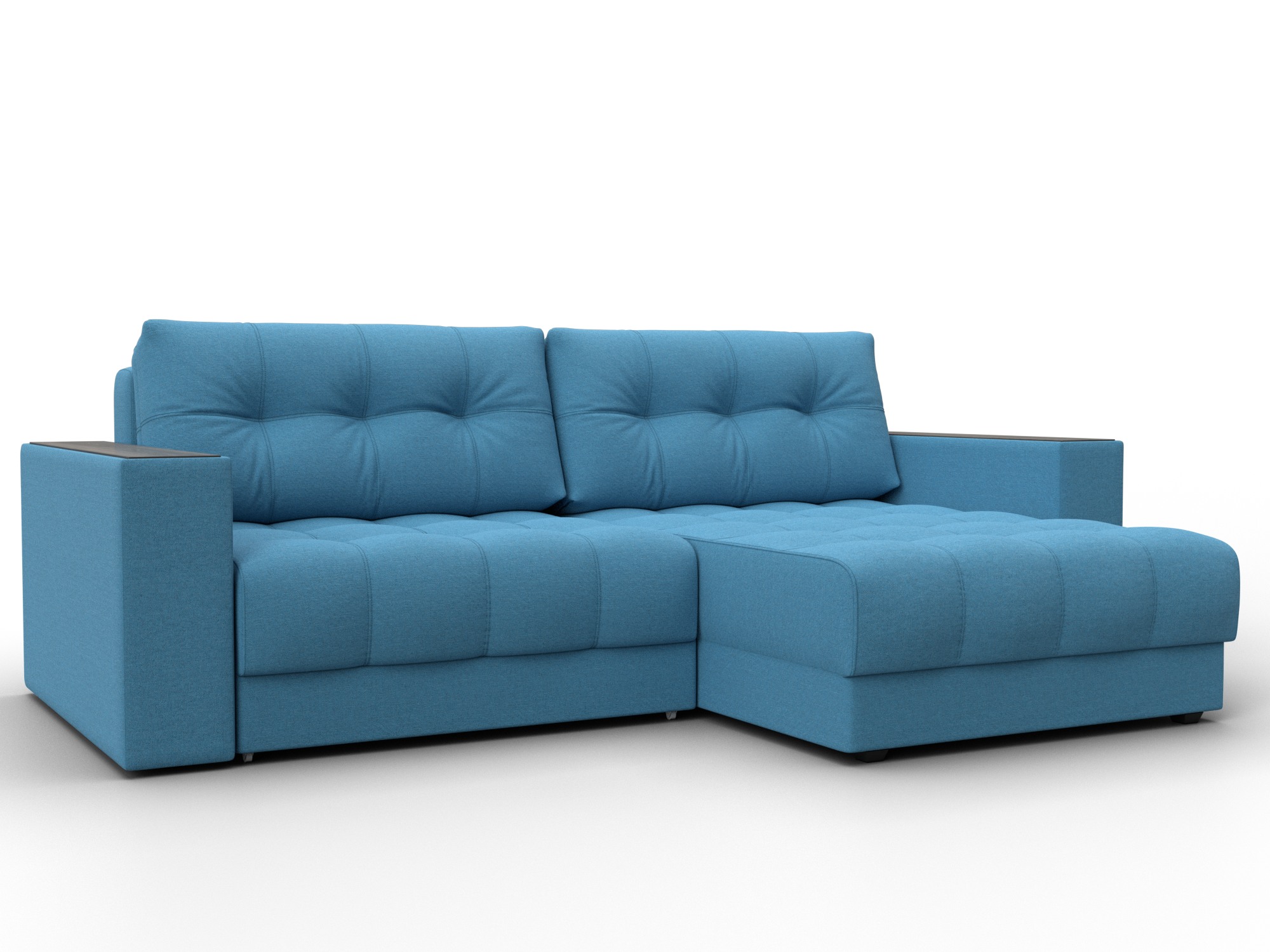 Диван угловой с декором Лига-049 НПБ (амур 10 голубой)