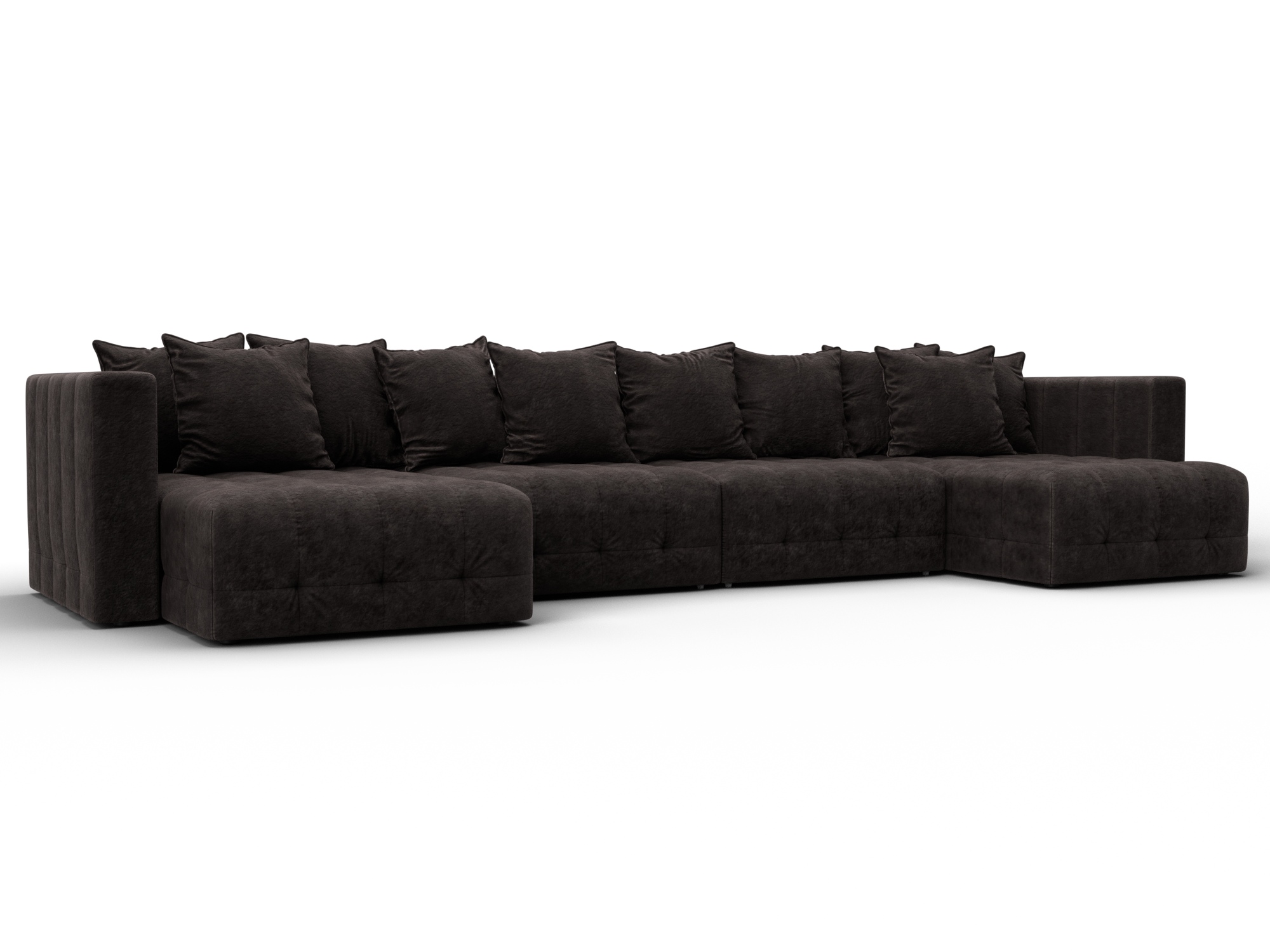 Диван П-образный Лига-052 НПБ Лонг (brut 17 коричневый)