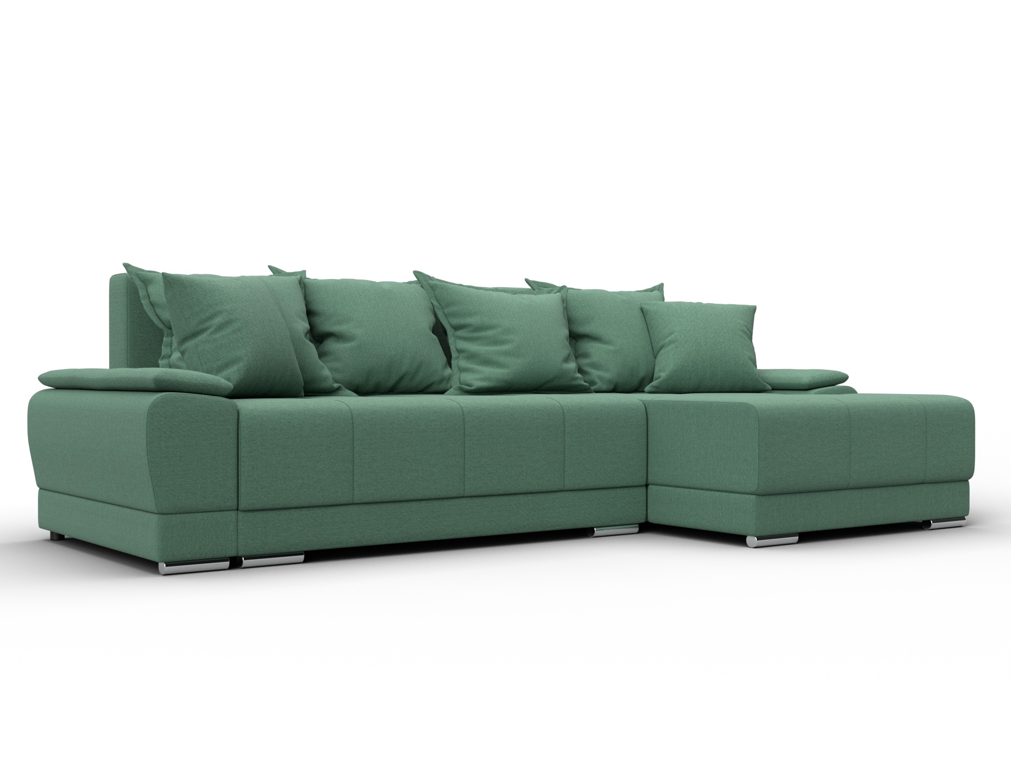 Диван угловой Лига-119 угол правый (амур 11 зеленый)