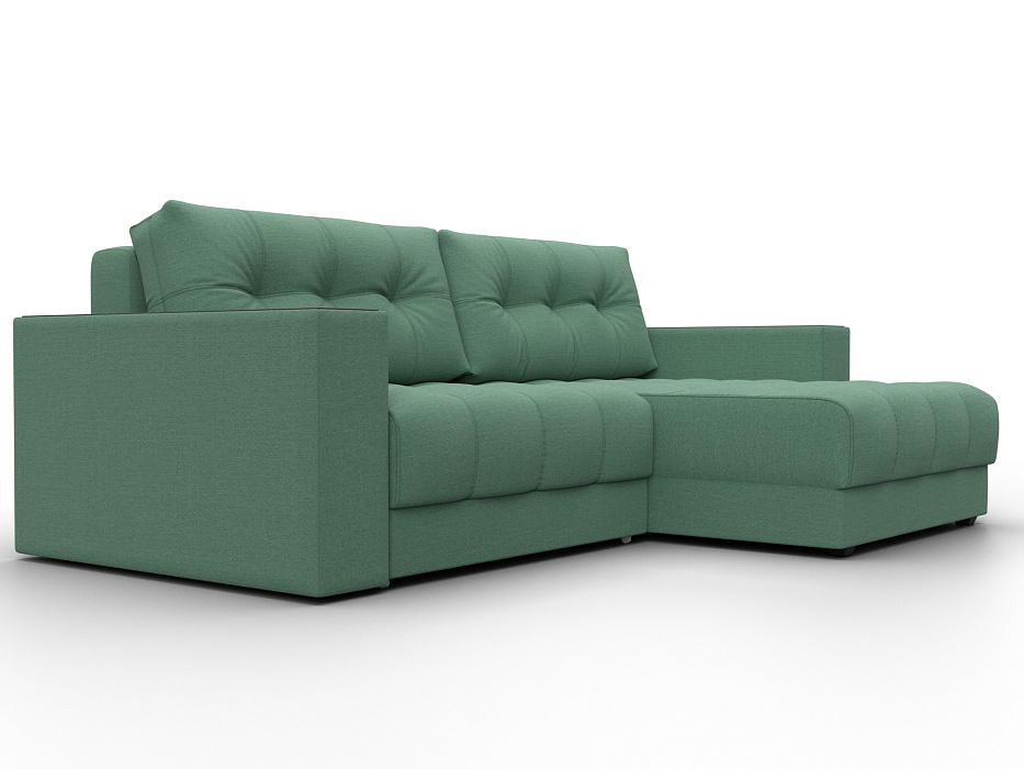 Диван угловой с декором Лига-049 НПБ (амур 11 зеленый)