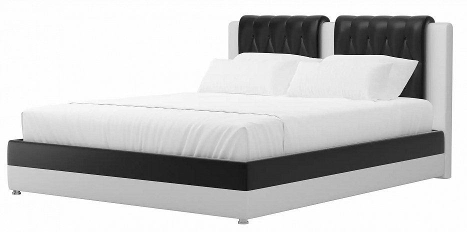 Интерьерная кровать Камилла 160 (черный\белый цвет)