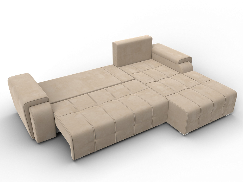 Диван угловой Лига-121 правый угол (seven 729 бежевый)