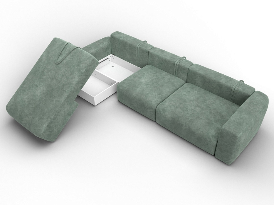 Диван угловой Лига-066 НПБ Лонг угол левый фото в интернет-магазине Лига Диванов