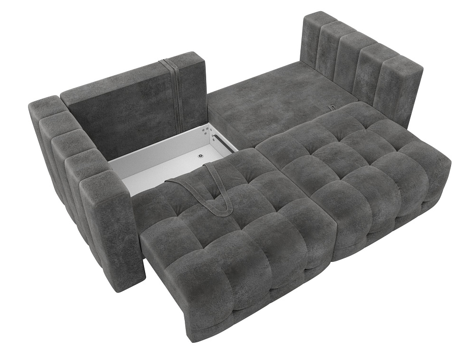 Диван прямой Лига-052 НПБ (tower 10 серый)